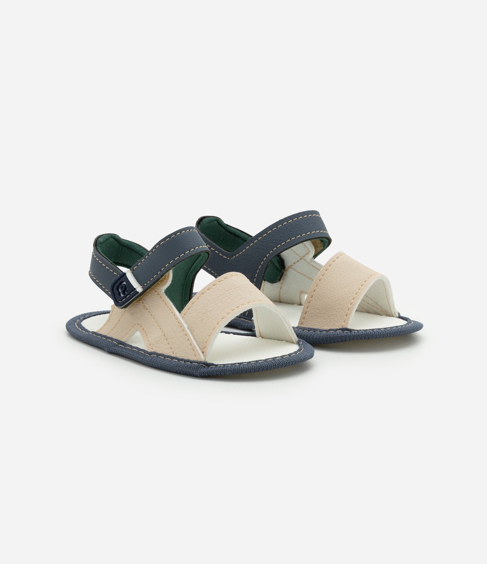 Sandália Infantil em PVC - Tam 13 a 16 Azul escuro/Bege 1