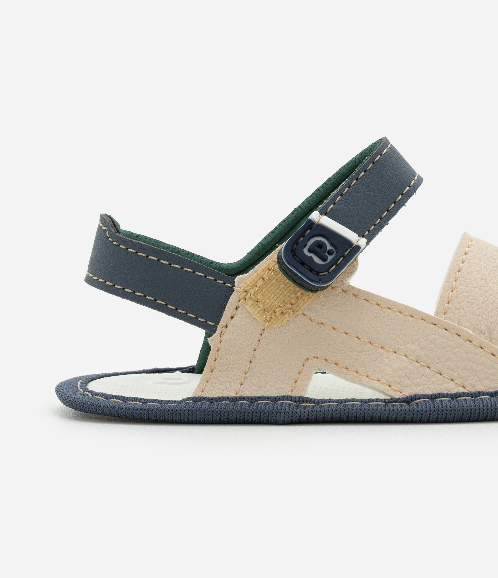 Sandália Infantil em PVC - Tam 13 a 16 Azul escuro/Bege 4