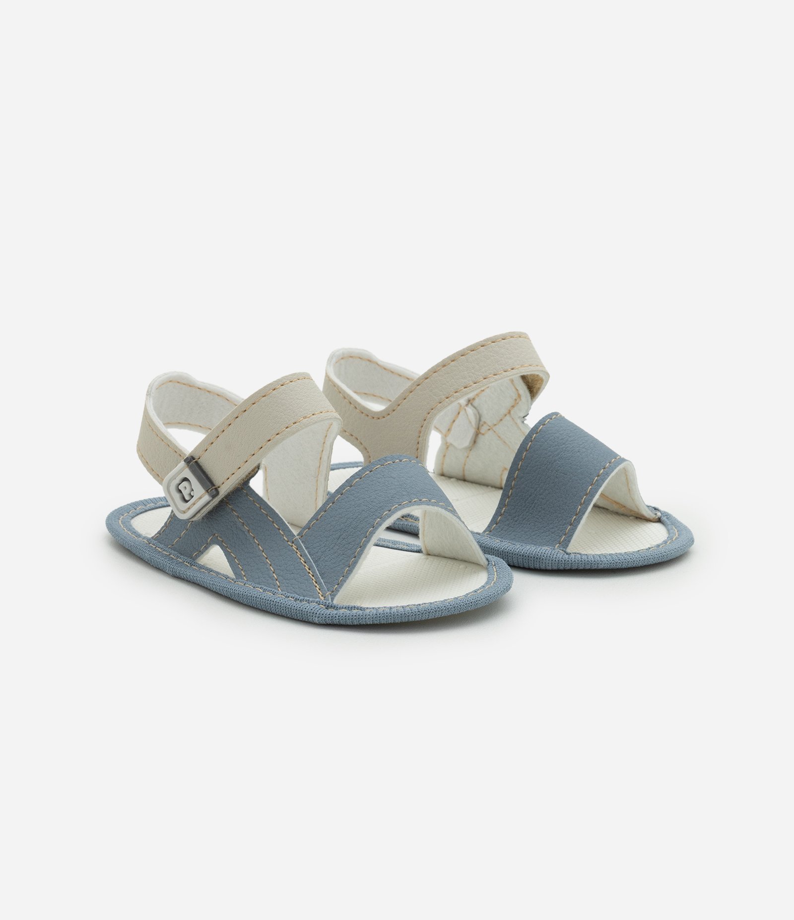 Sandália Infantil em PVC - Tam 13 a 16 Azul/Bege 1