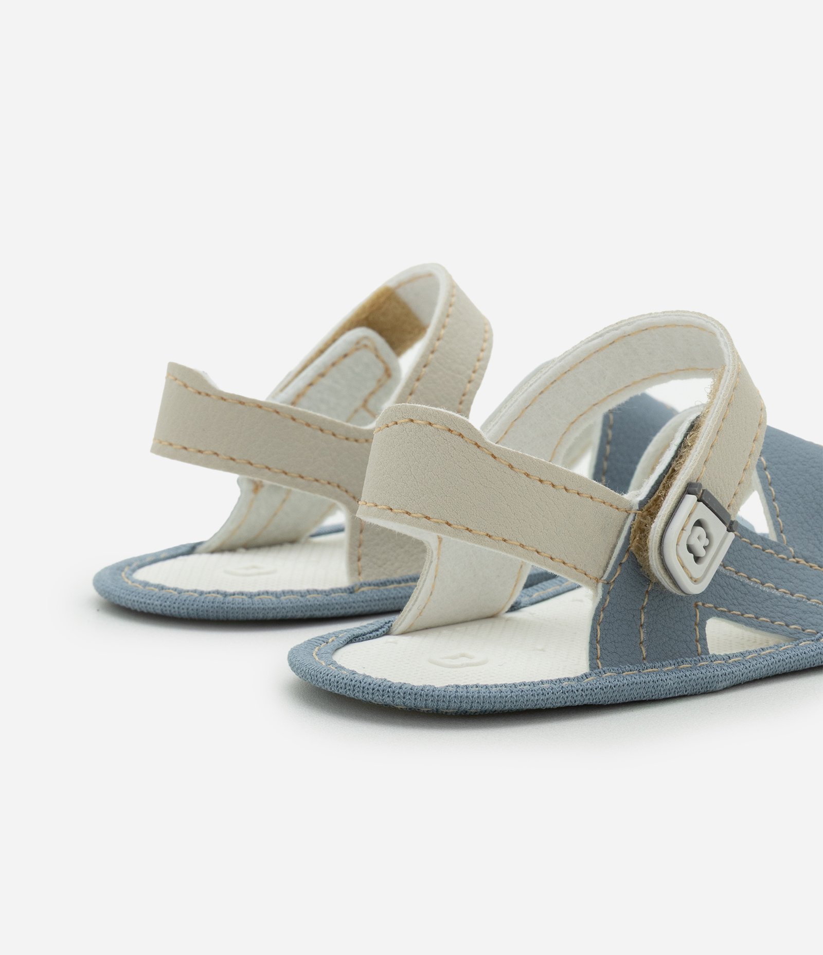 Sandália Infantil em PVC - Tam 13 a 16 Azul/Bege 2