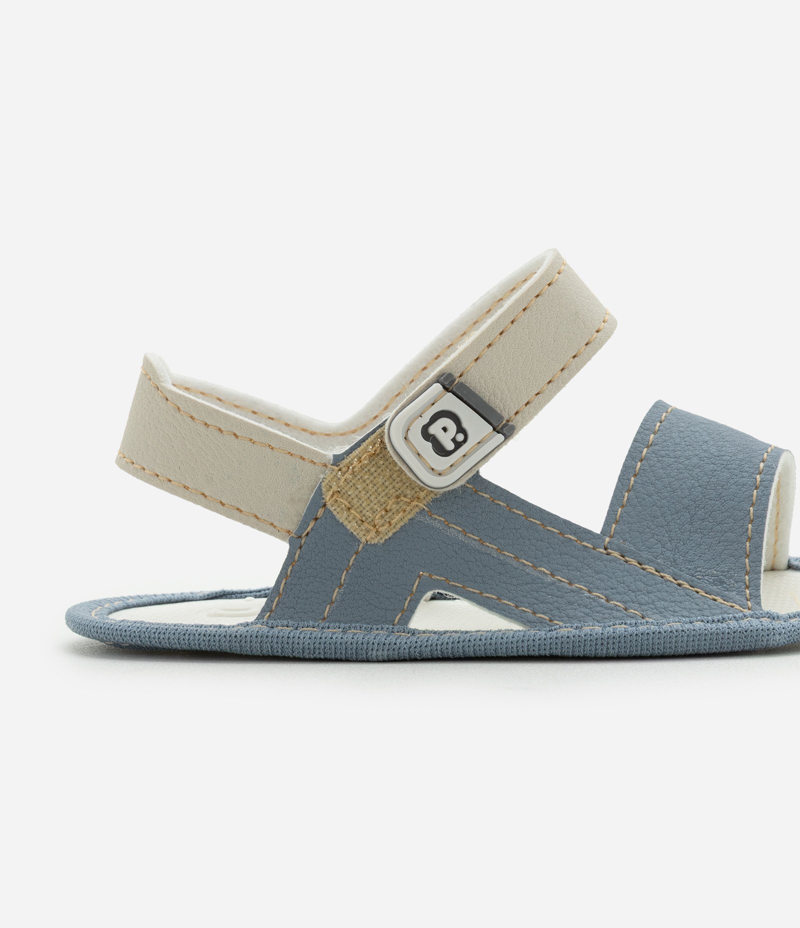 Sandália Infantil em PVC - Tam 13 a 16 Azul/Bege 4