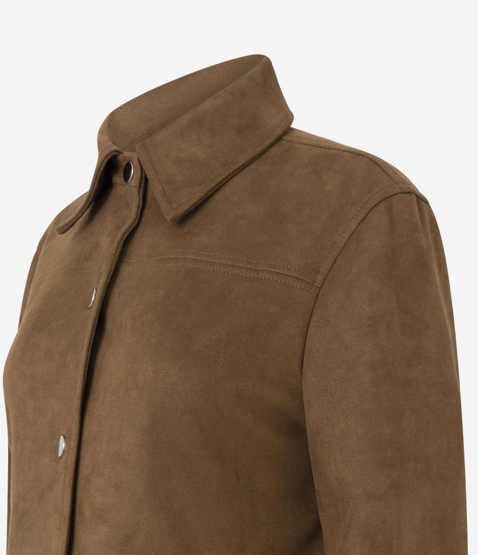 Jaqueta em Suede com Recortes Estruturados Marrom 6
