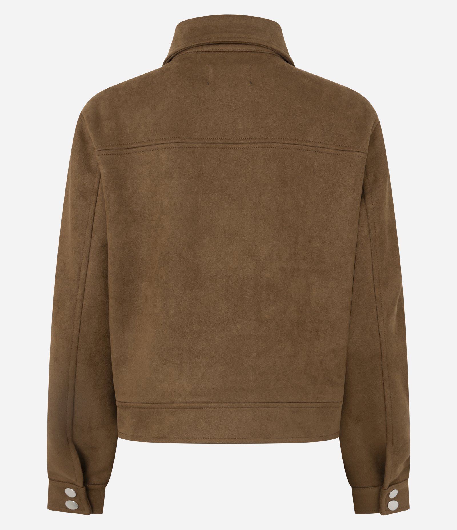 Jaqueta em Suede com Recortes Estruturados Marrom 7