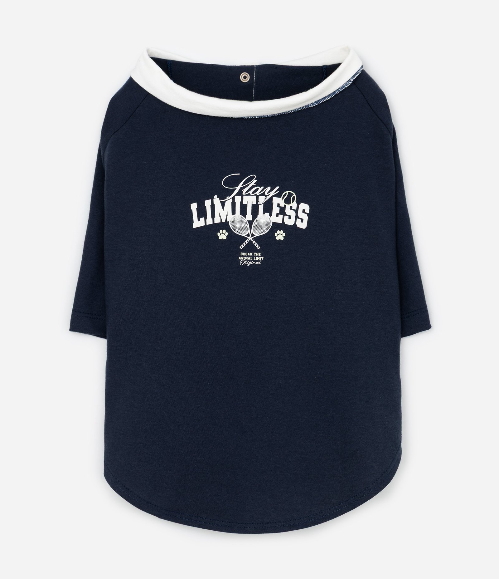 Roupa de Pet com Gola Polo e Viés Contrastantes Azul 2