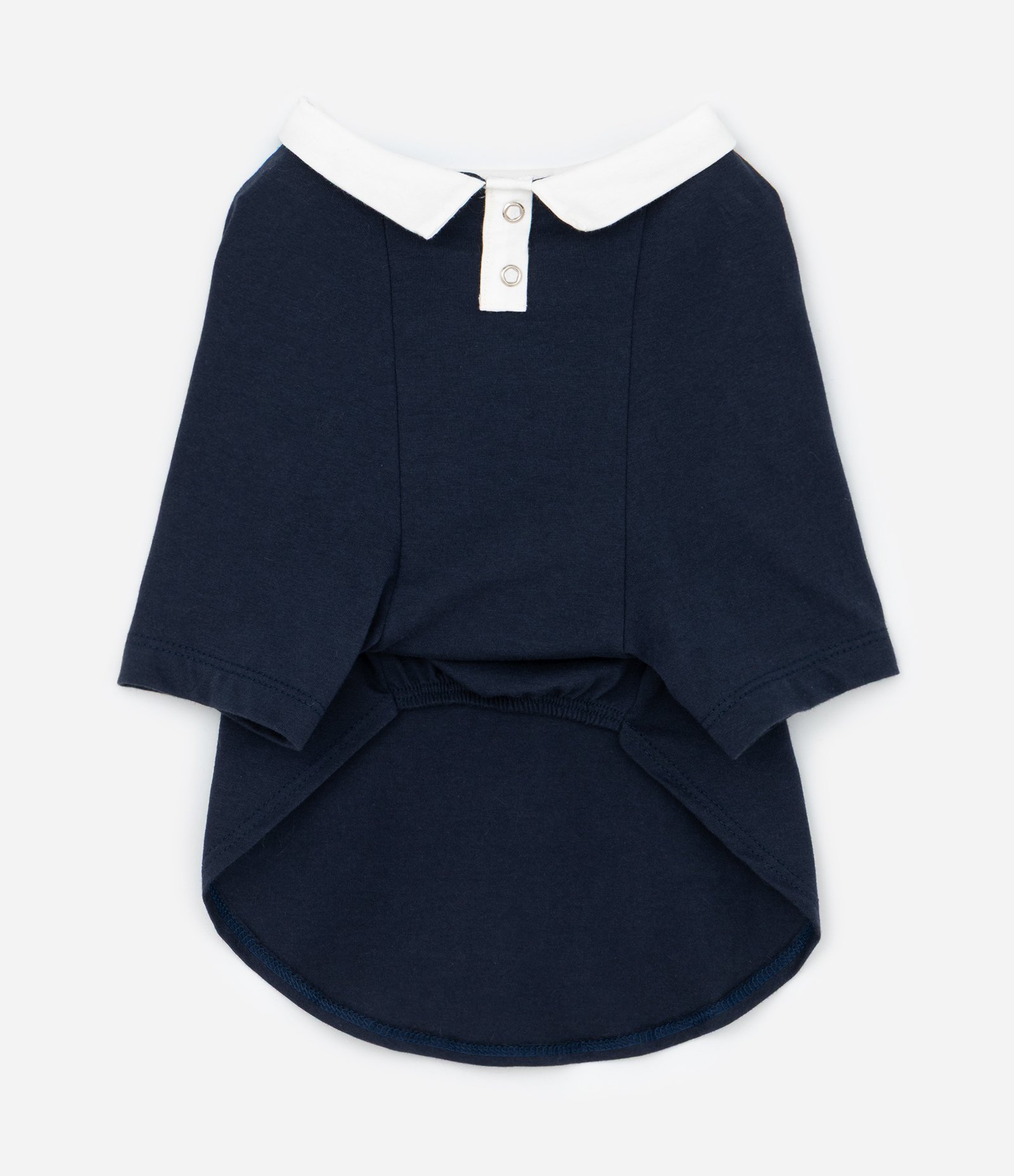 Roupa de Pet com Gola Polo e Viés Contrastantes Azul 3