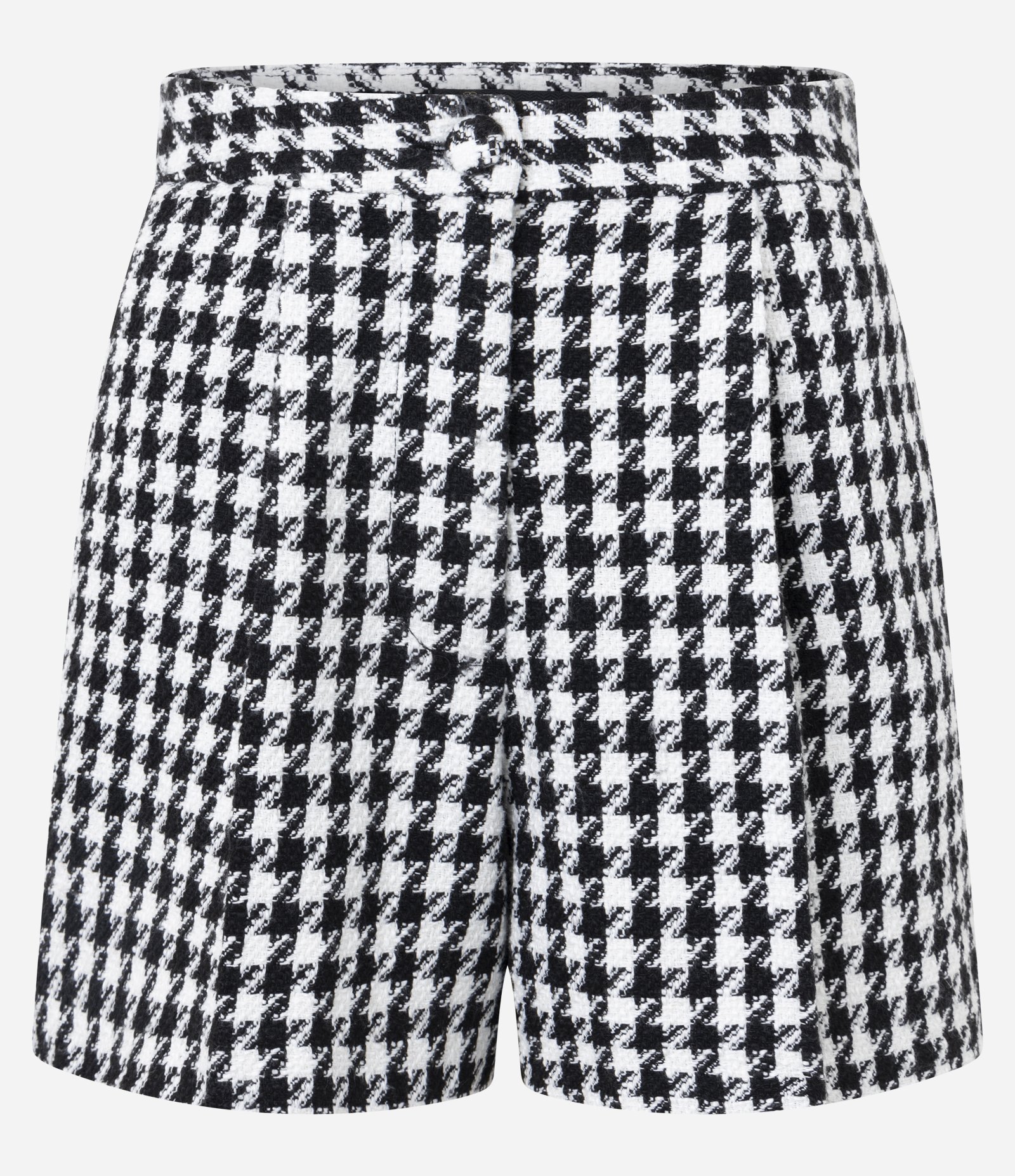 Short Curto com Estampa Pied de Poule Branco/Preto 5