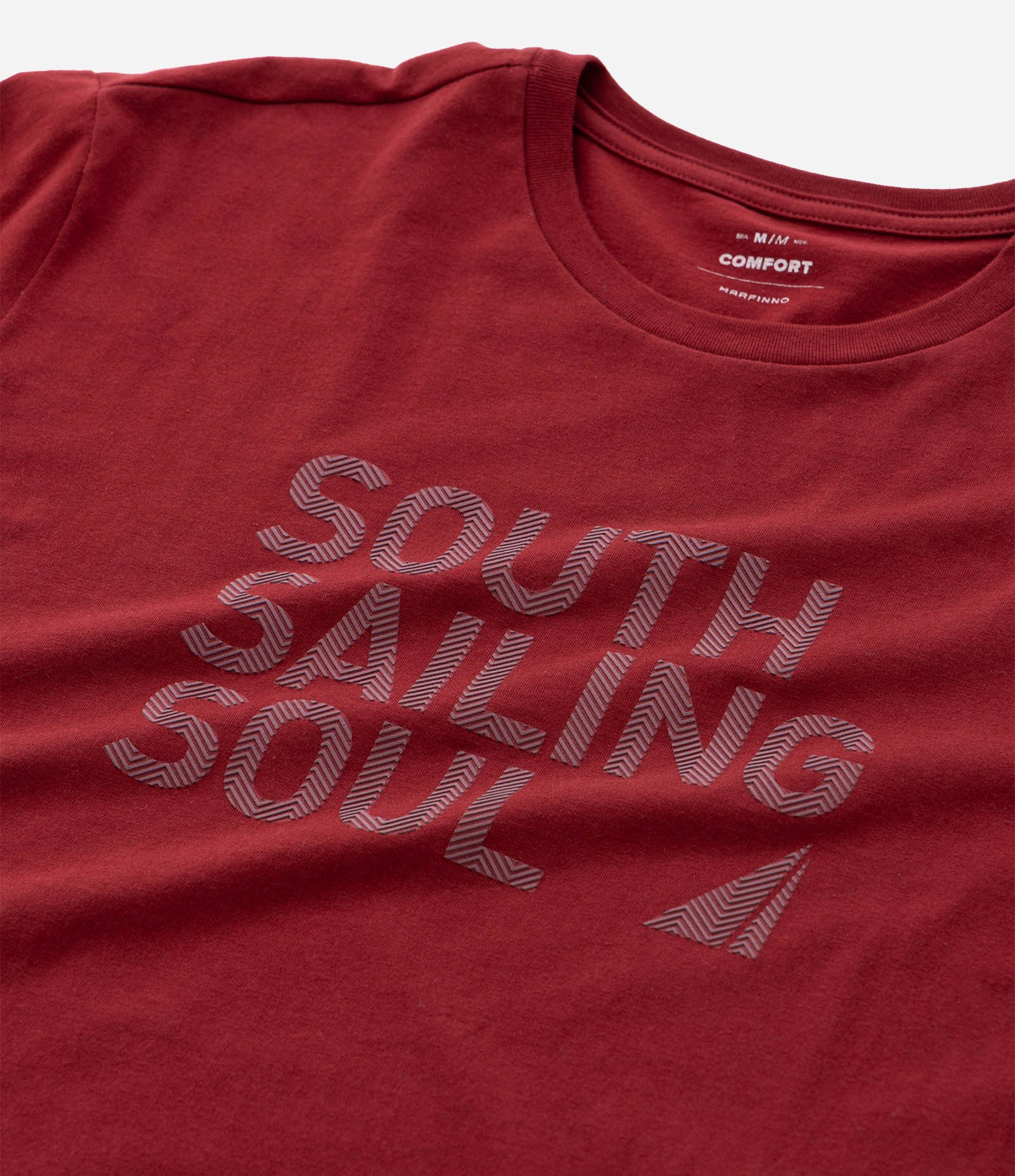 Camiseta Comfort em Algodão com Estampa South Sailing Soul Vermelho 6