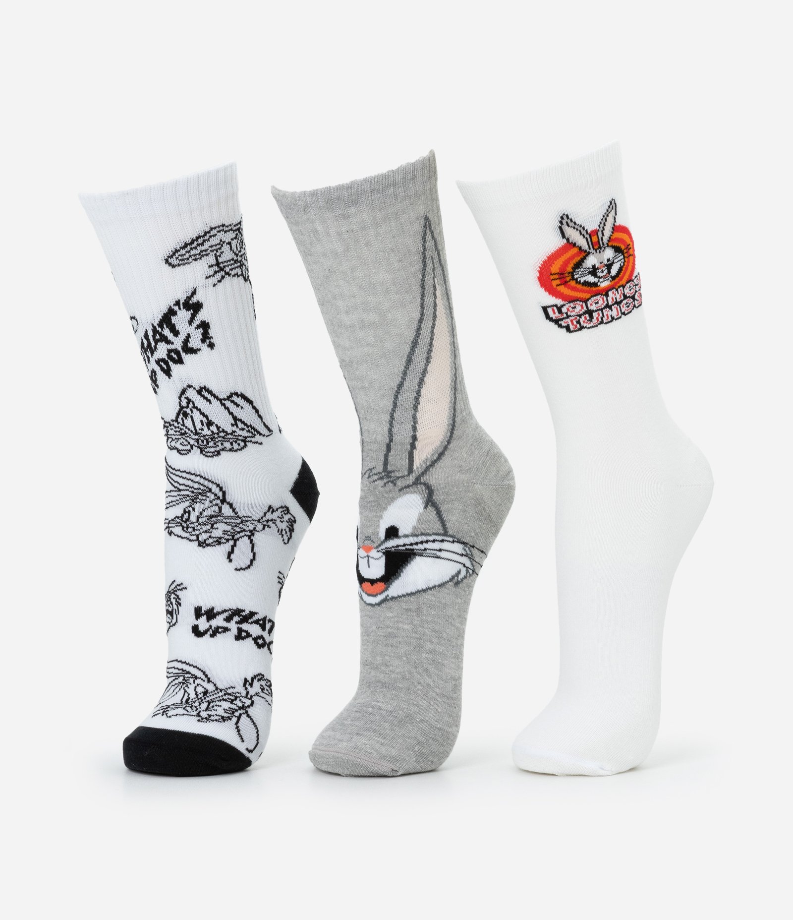 Kit 03 Meia Cano Alto em Algodão com Estampa do Pernalonga Sortido 1