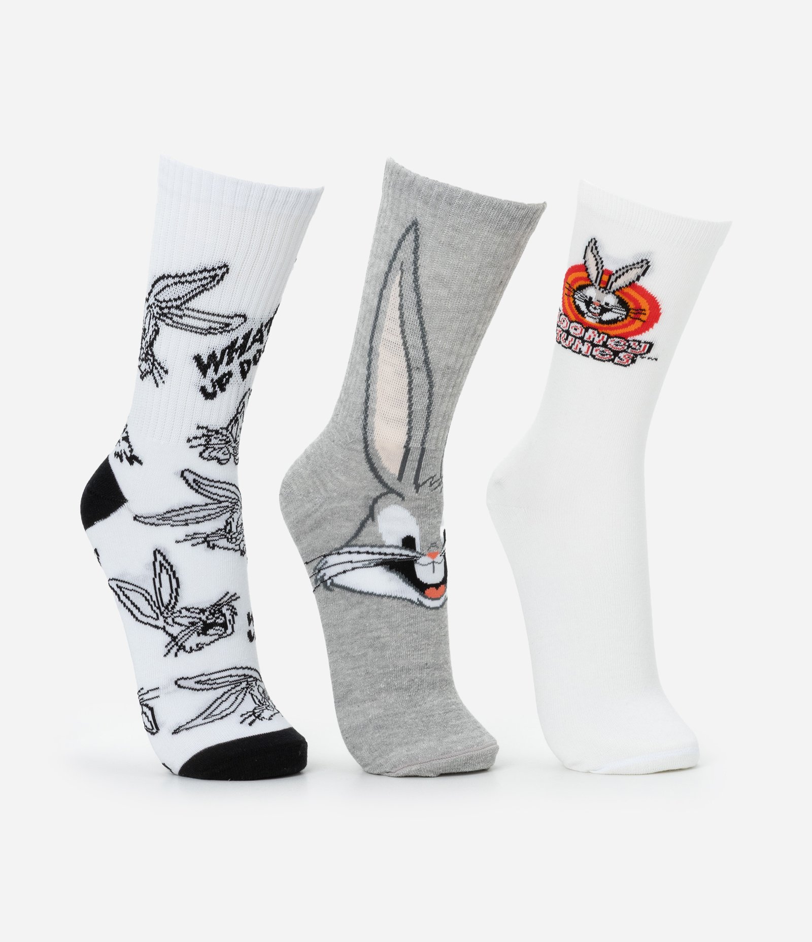 Kit 03 Meia Cano Alto em Algodão com Estampa do Pernalonga Sortido 2