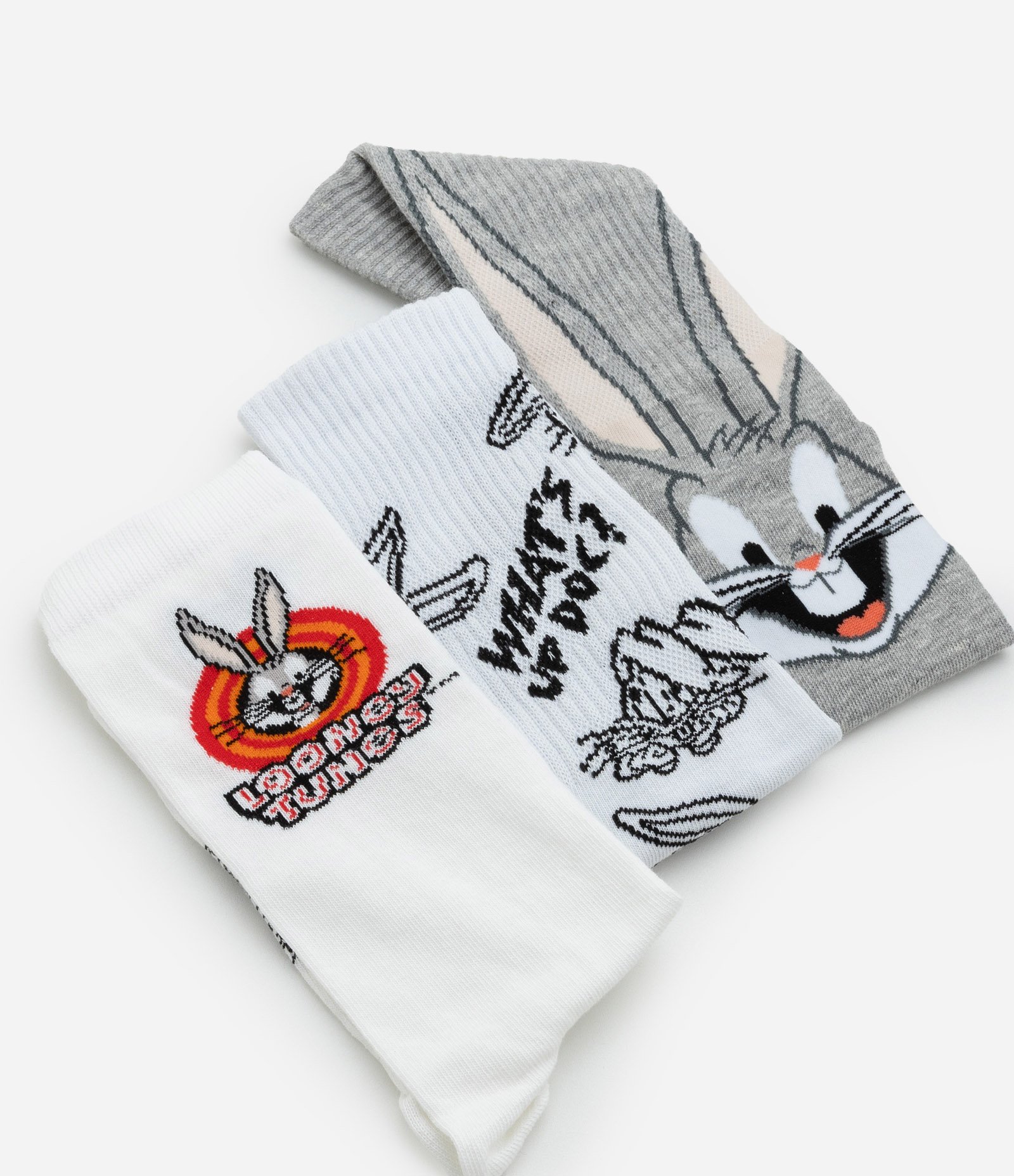 Kit 03 Meia Cano Alto em Algodão com Estampa do Pernalonga Sortido 4