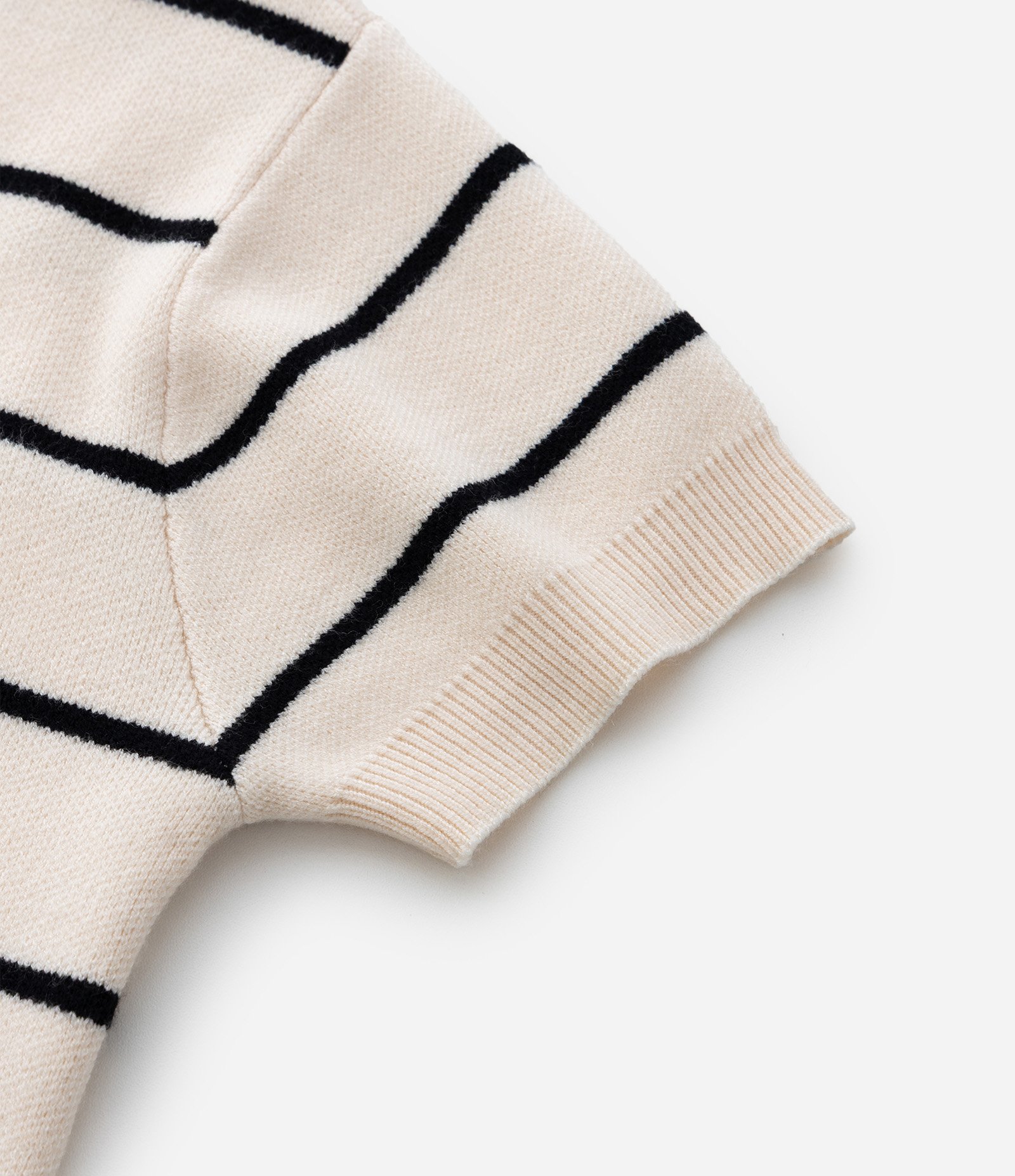 Camiseta Infantil em Jacquard Listrado – Tam 5 a 14 Anos Off White 5