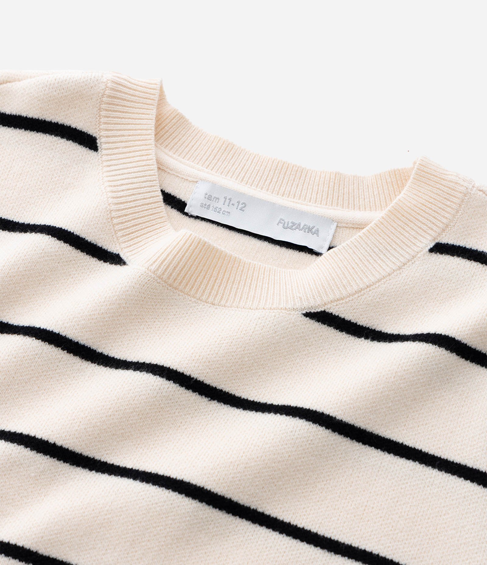 Camiseta Infantil em Jacquard Listrado – Tam 5 a 14 Anos Off White 6