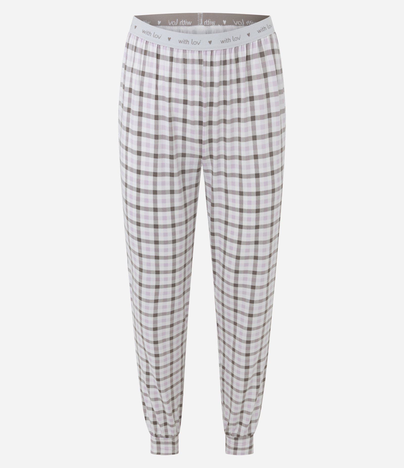 Pijama Longo em Peach Touch com Estampa Xadrez Preto 3