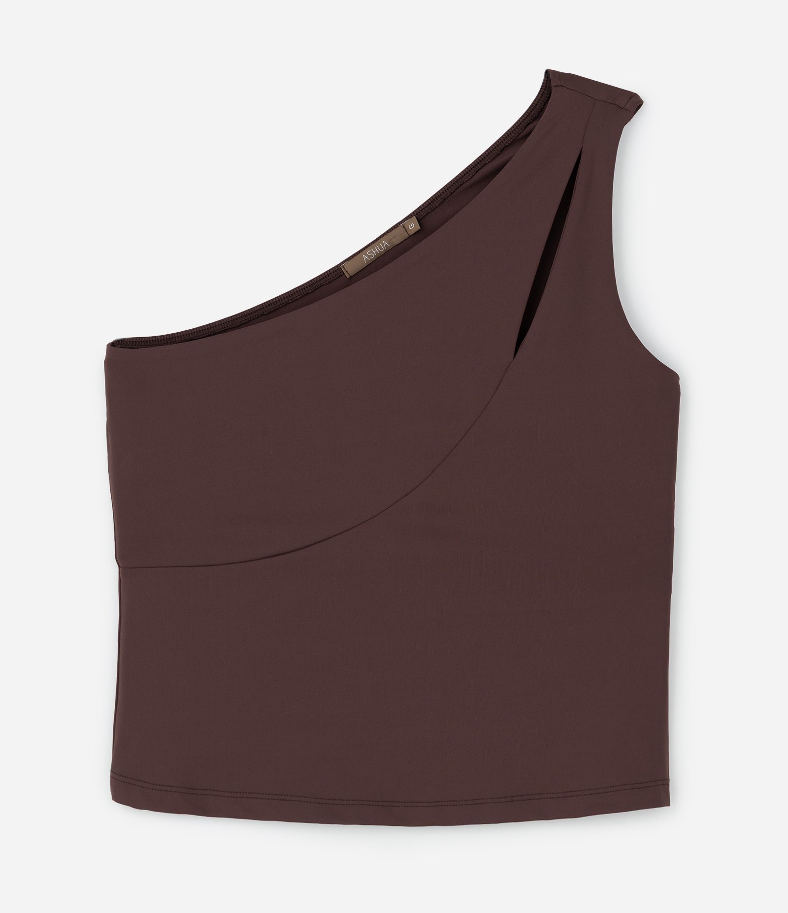 Blusa Ombro Só em Poliamida com Cut Out Marrom 4