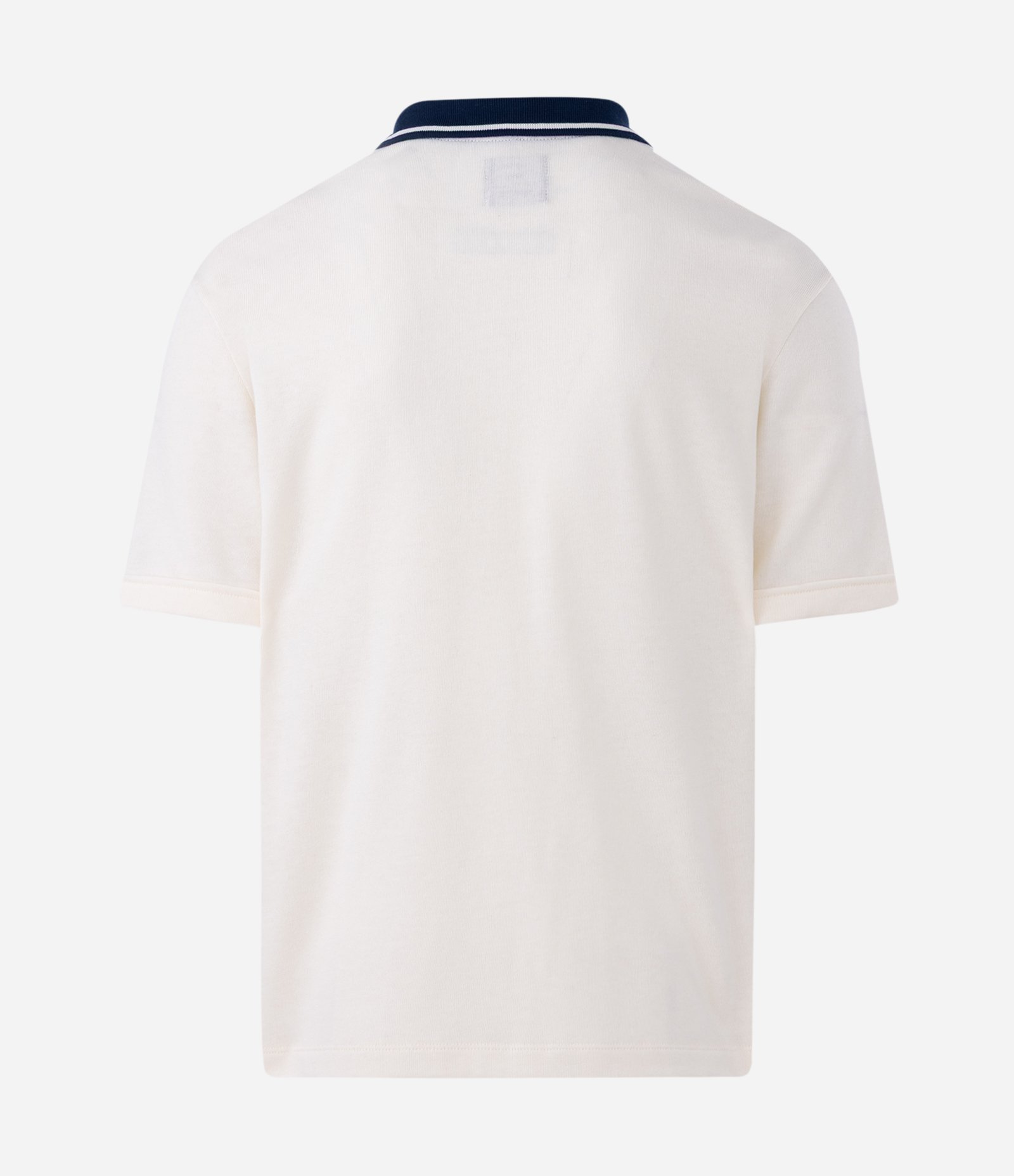 Camiseta Boxy Esportiva em Algodão com Gola Polo Contrastante e Estampa Wonder Off White 2