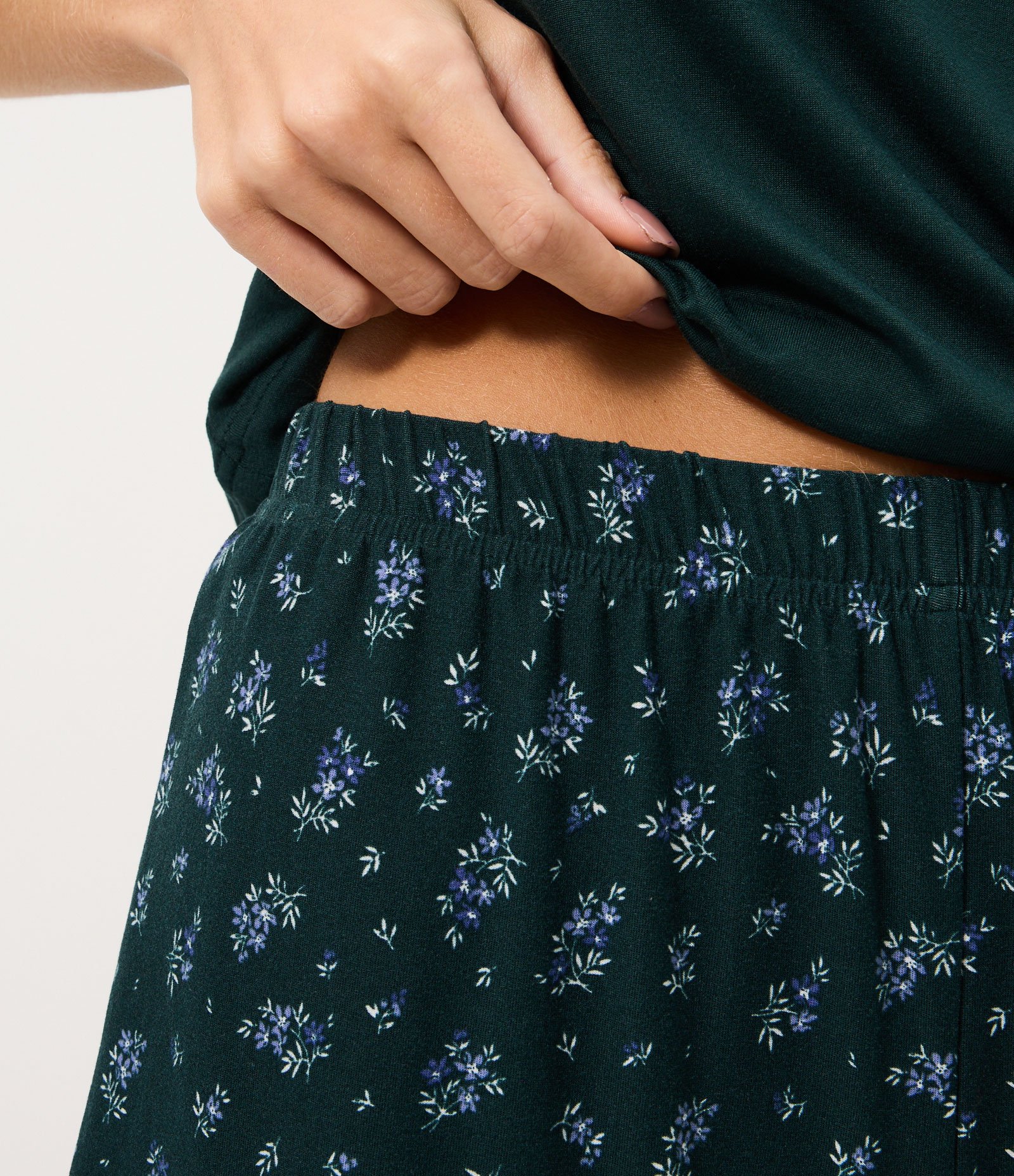 Pijama Short Doll Floral com Toque Macio Verde 4