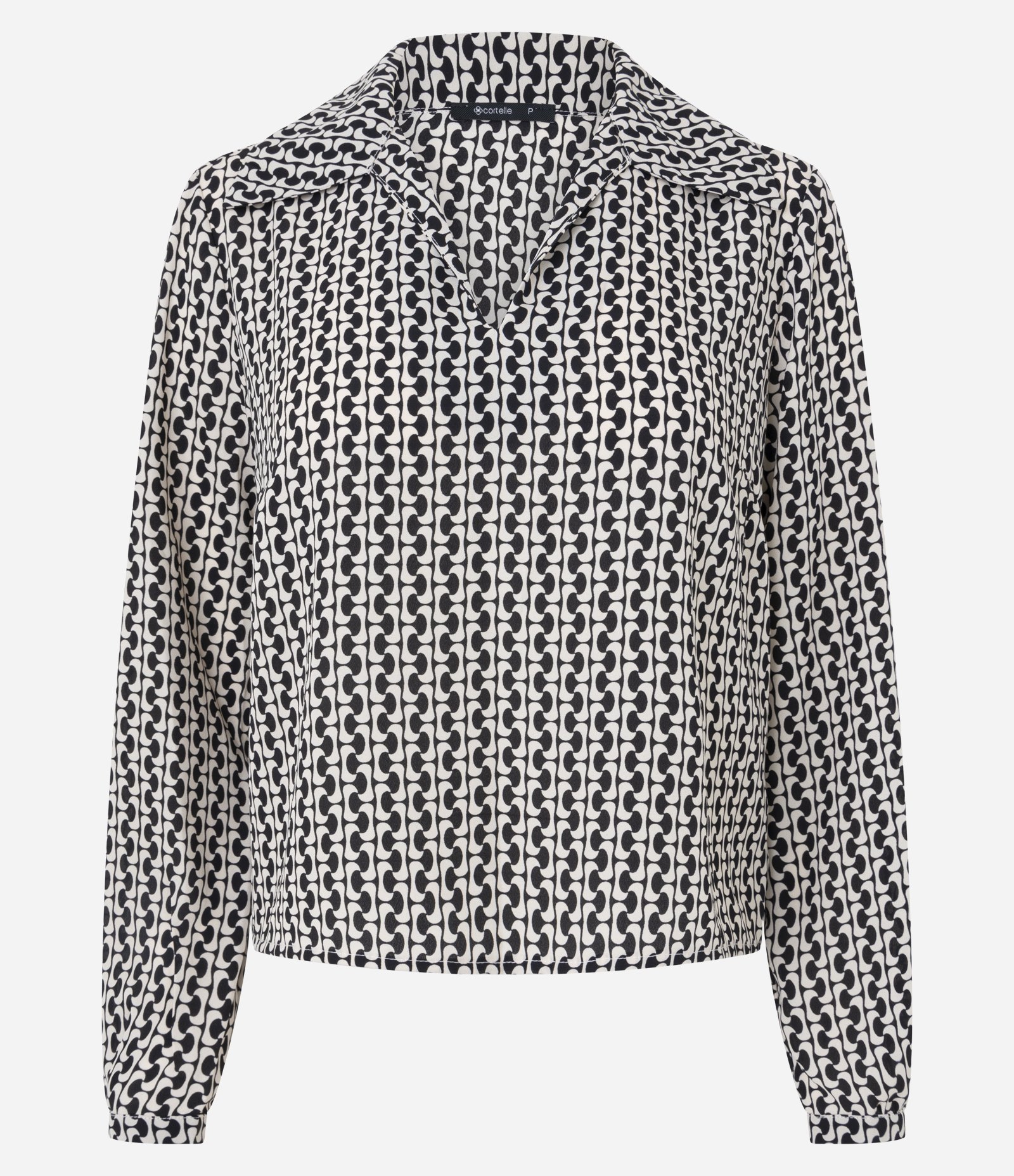 Blusa em Chiffon com Estampa Geométrica Preto 5