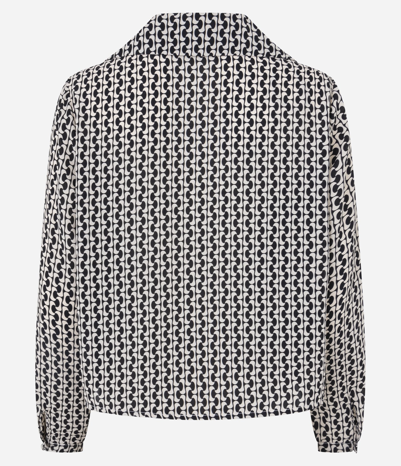 Blusa em Chiffon com Estampa Geométrica Preto 6