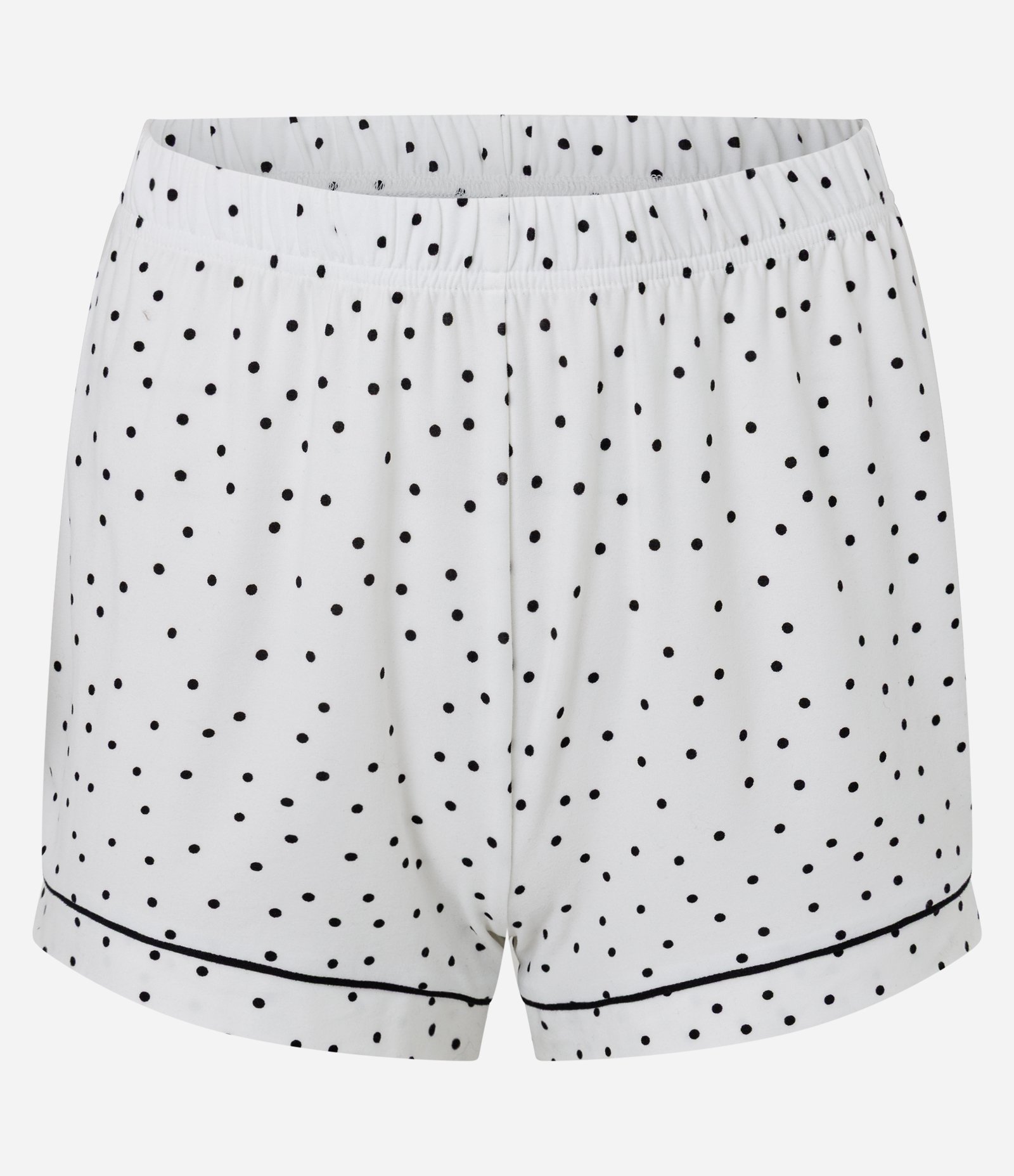 Pijama Curto em Peach Touch com Estampa Poá Cinza 6