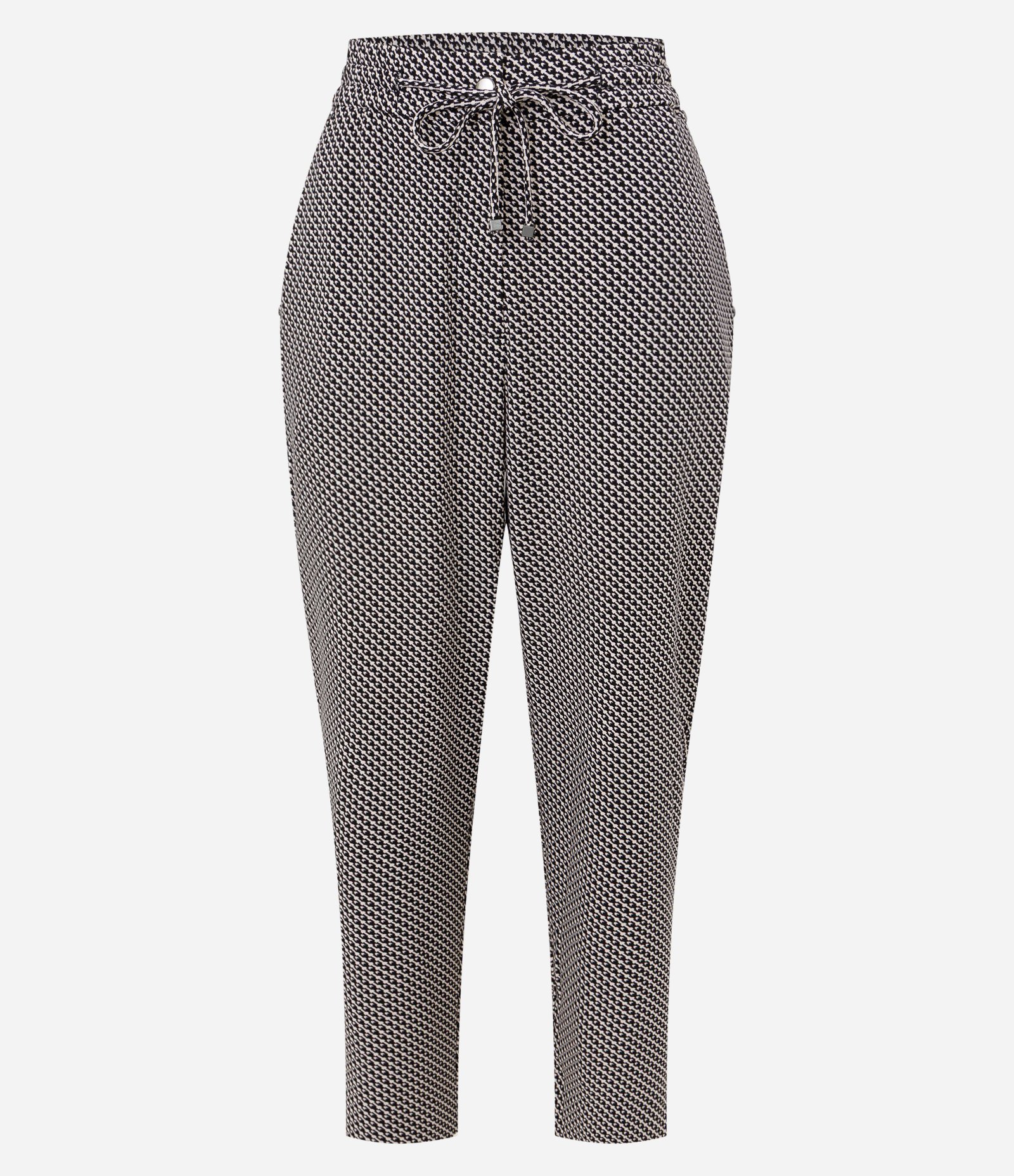 Calça Pijama Geométrica em Crepe Preto 1
