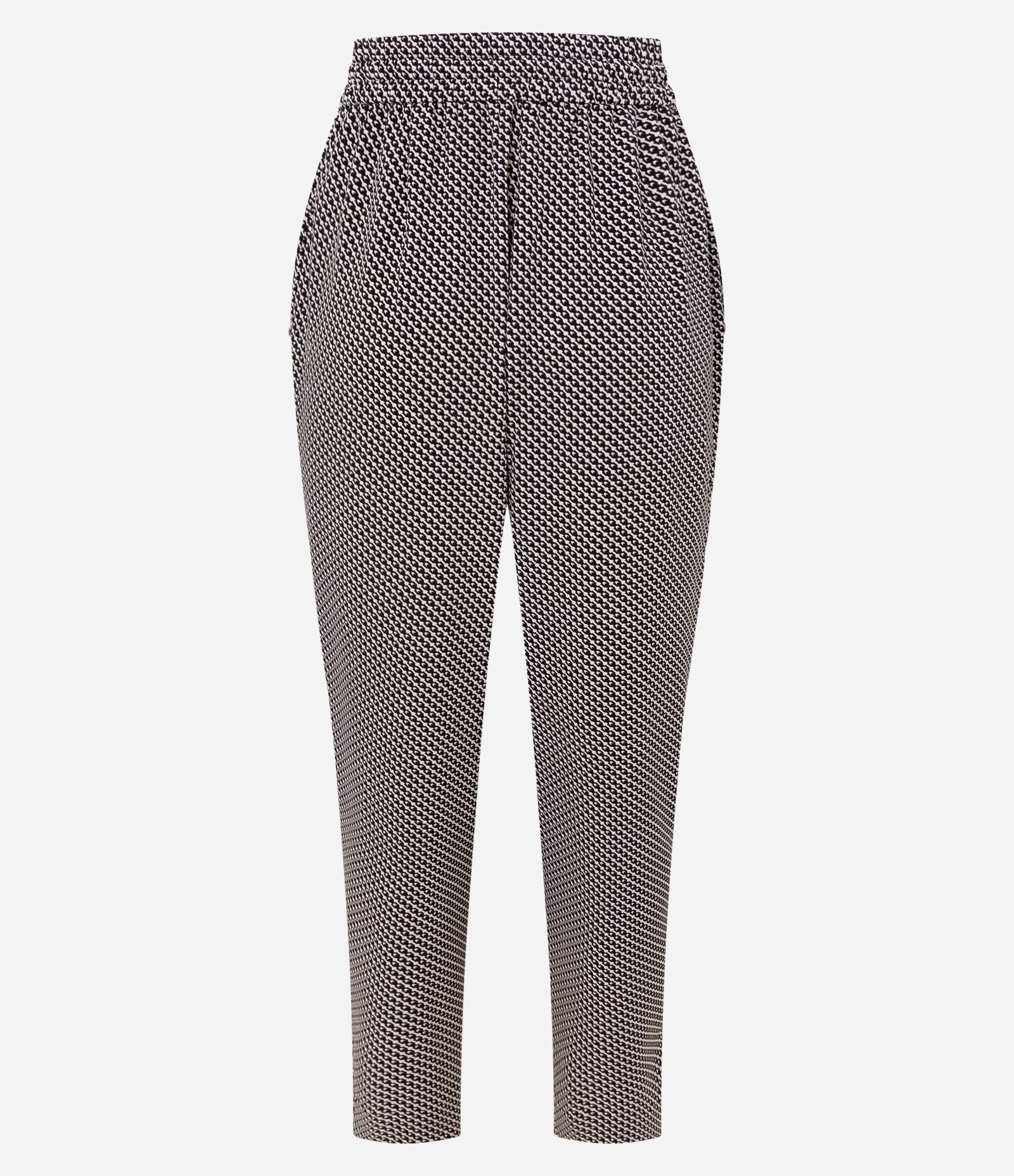 Calça Pijama Geométrica em Crepe Preto 3