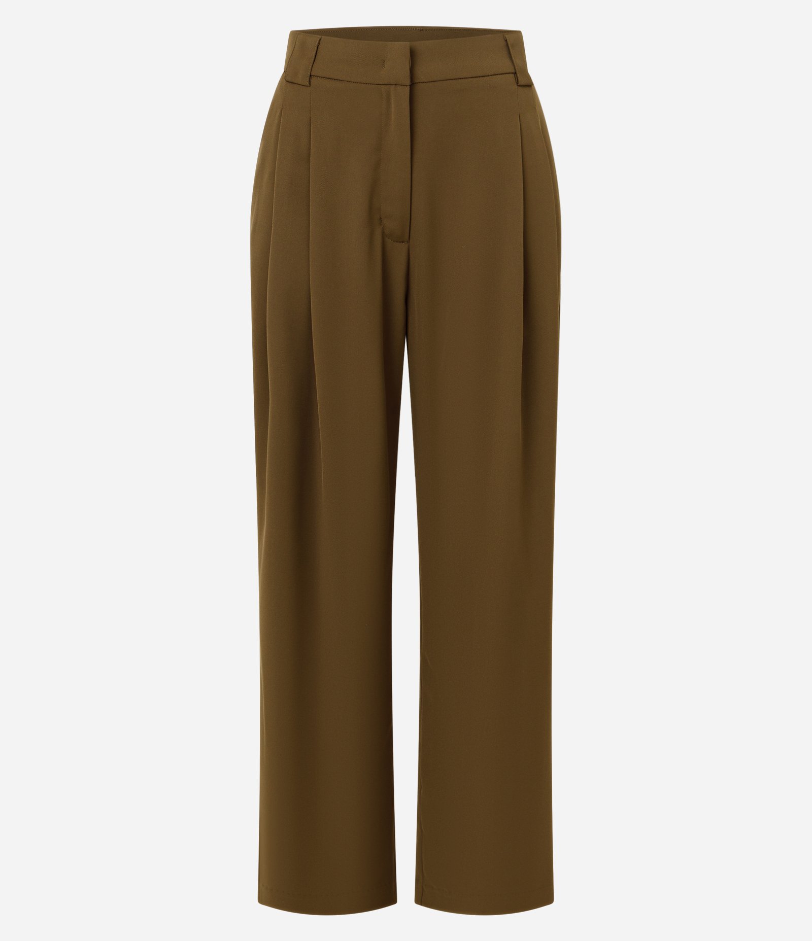 Calça Reta Alfaiatada com Pregas Frontais Verde 5