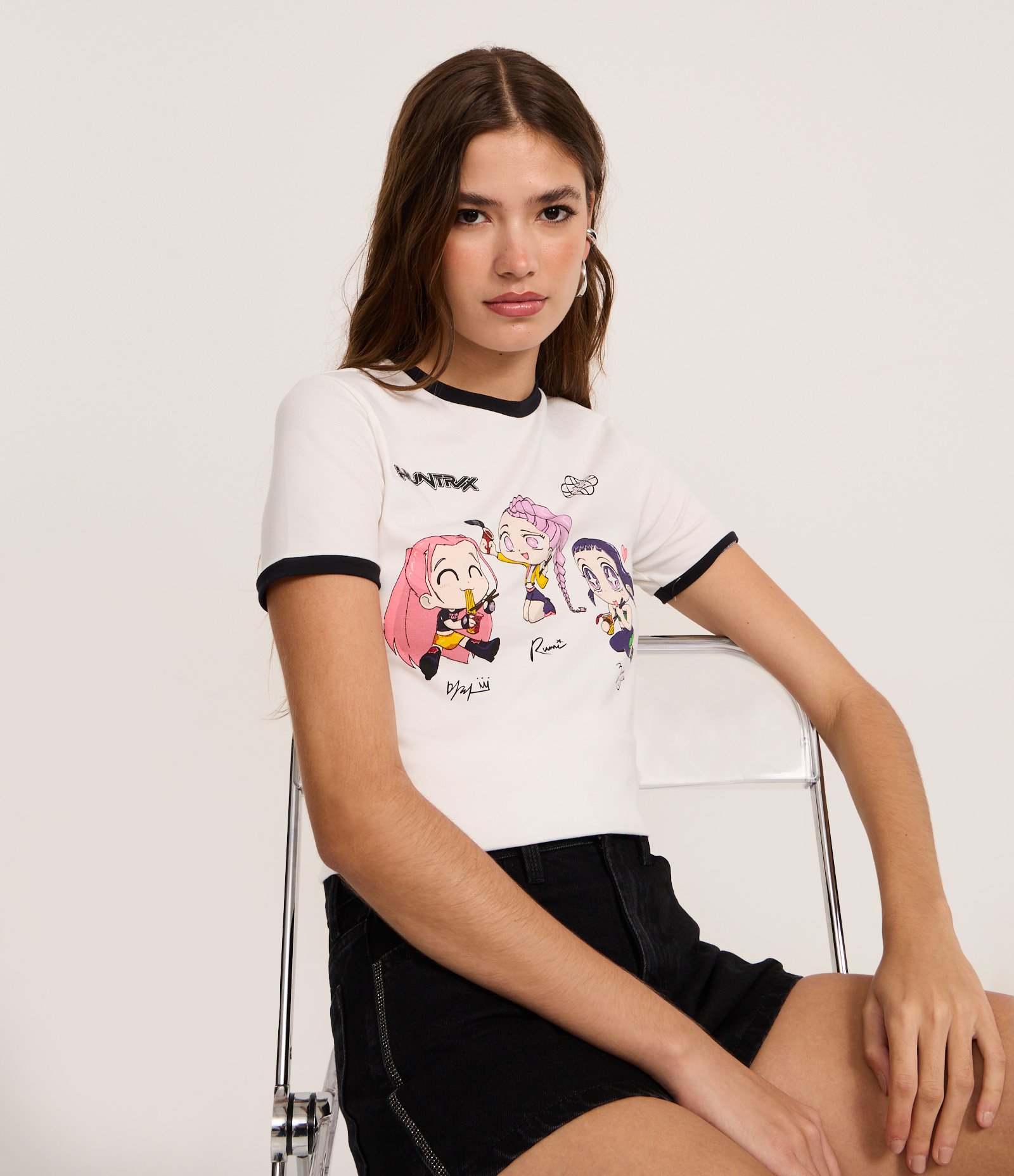 Camiseta New T-shirt em Algodão Hantrix Guerreiras do K-Pop Branco 1