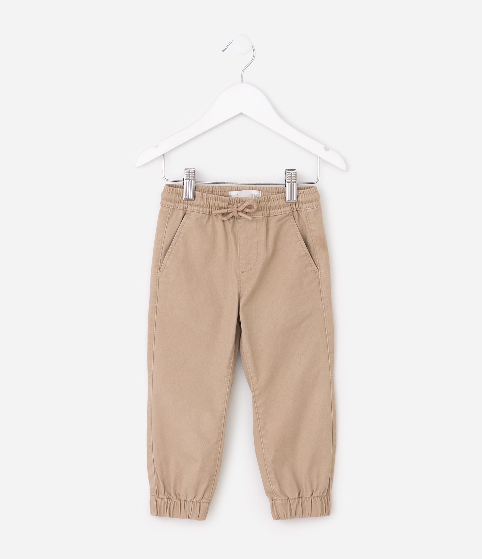Calça Infantil Jogger com Cós Elástico – Tam 1 a 6 Anos Bege 2