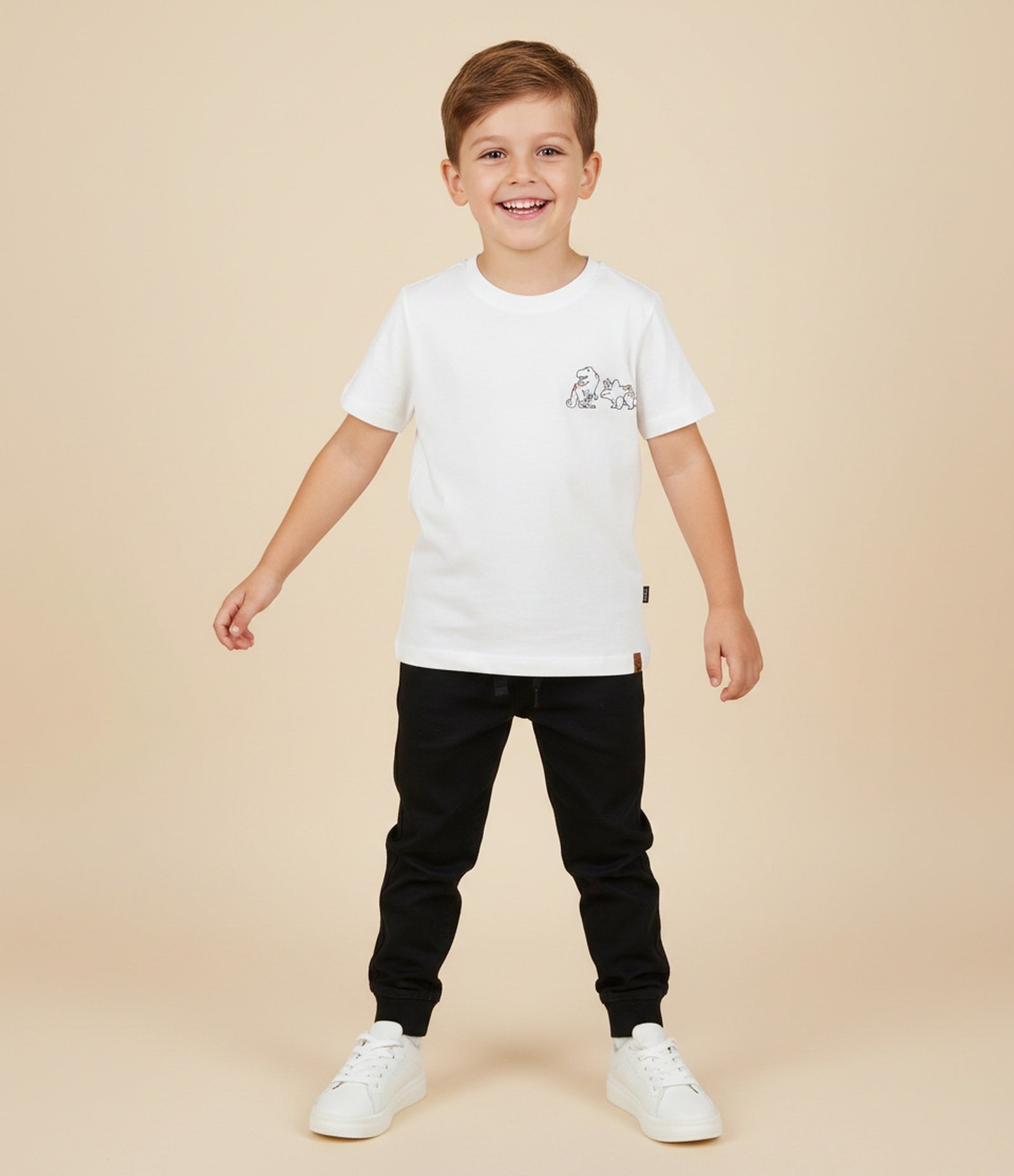Calça Jogger Infantil com Cós Elástico – Tam 1 a 6 Anos Preto 1