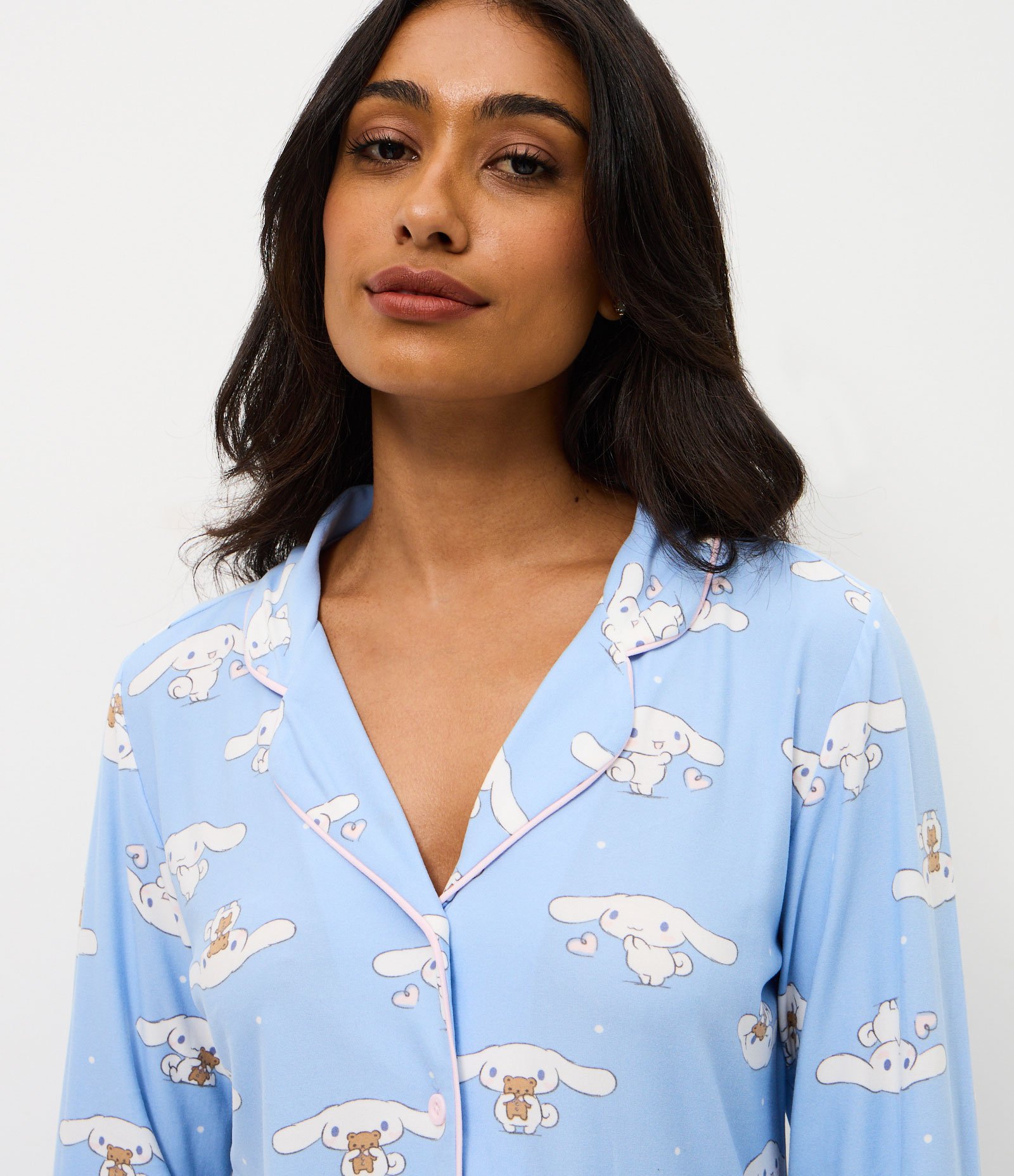 Pijama Longo Americano Cinnamoroll Estampado Azul 3