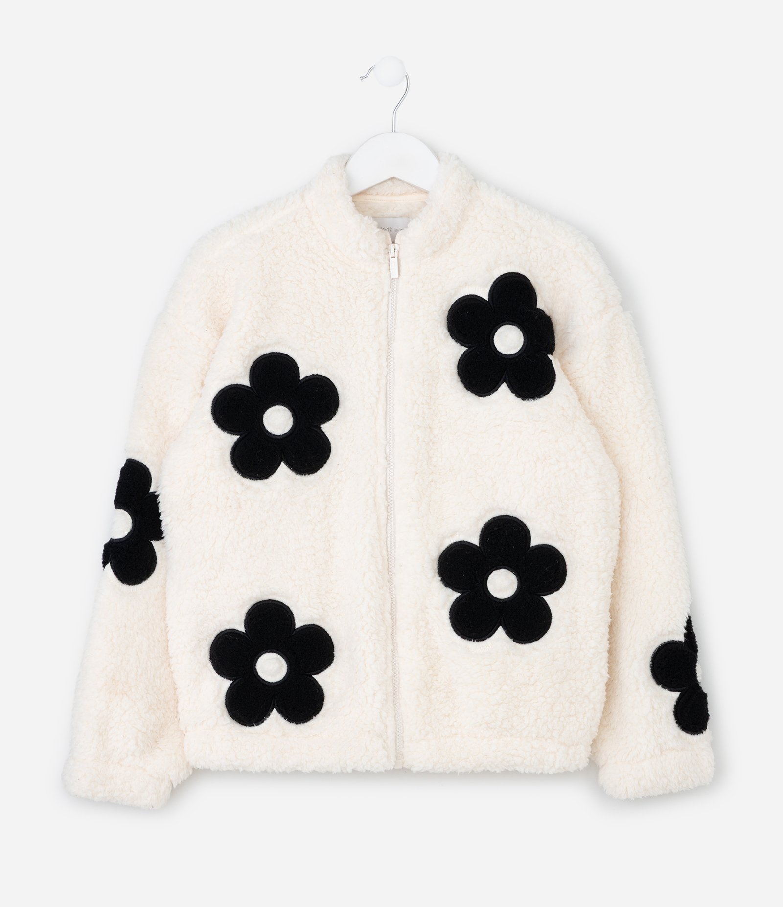 Jaqueta Infantil em Sherpa com Flores Bordadas – Tam 5 a 14 Anos Off White 2