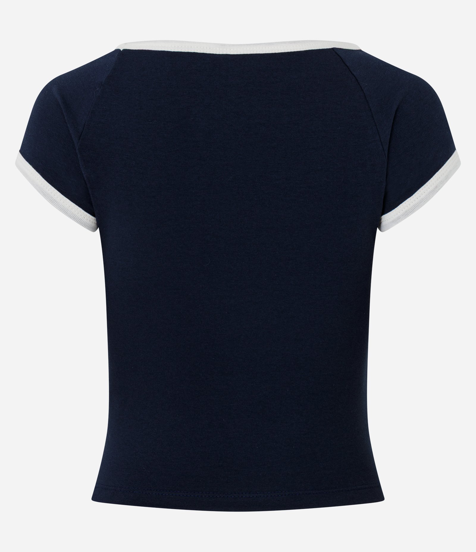 Blusa com Detalhes Contrastantes e Estampa Numeral Azul 5