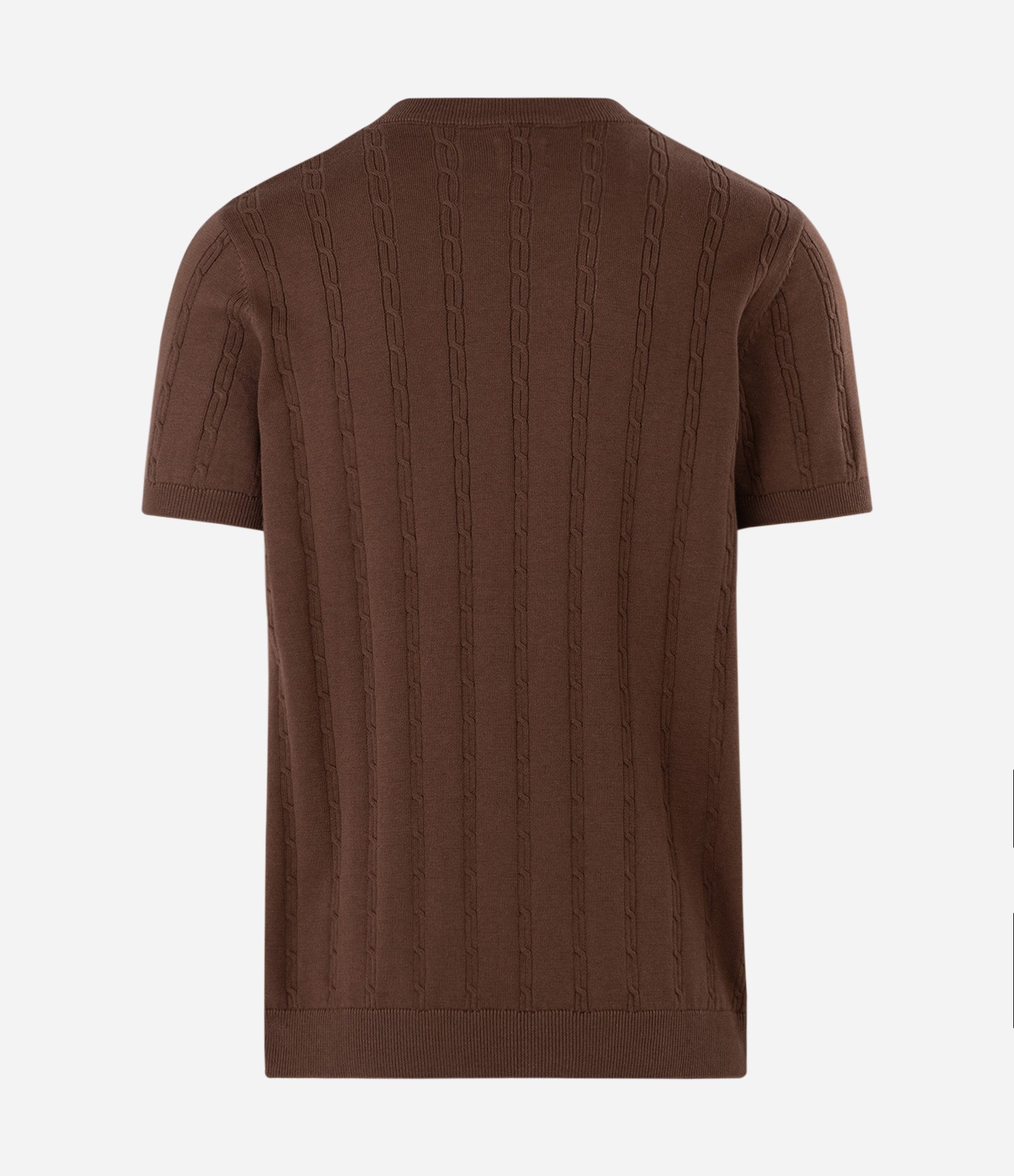Camiseta em Algodão com Textura Trançada Marrom 2