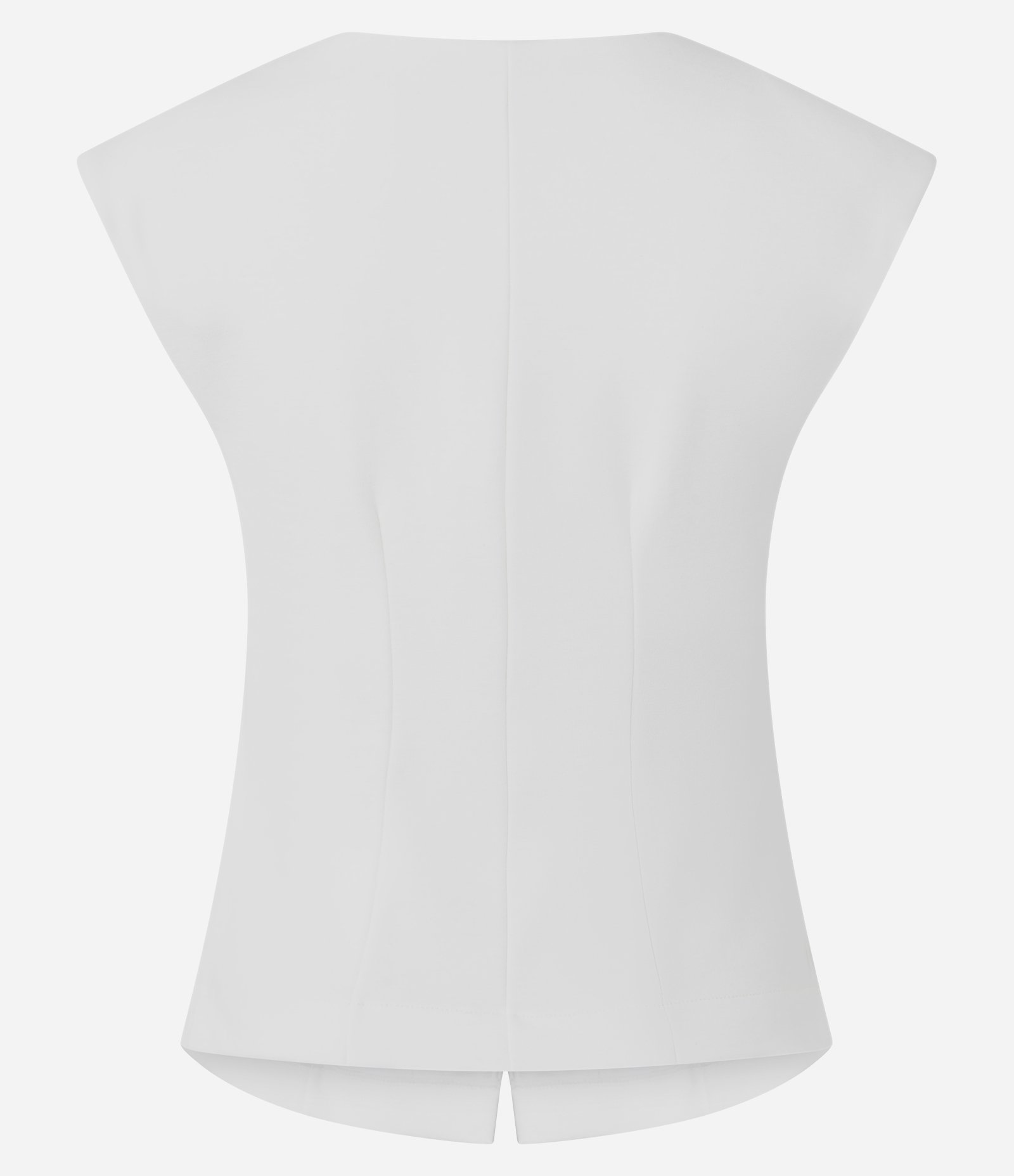 Blusa em Ponto Roma com Decote em V e Fechamento por Botões Branco 6