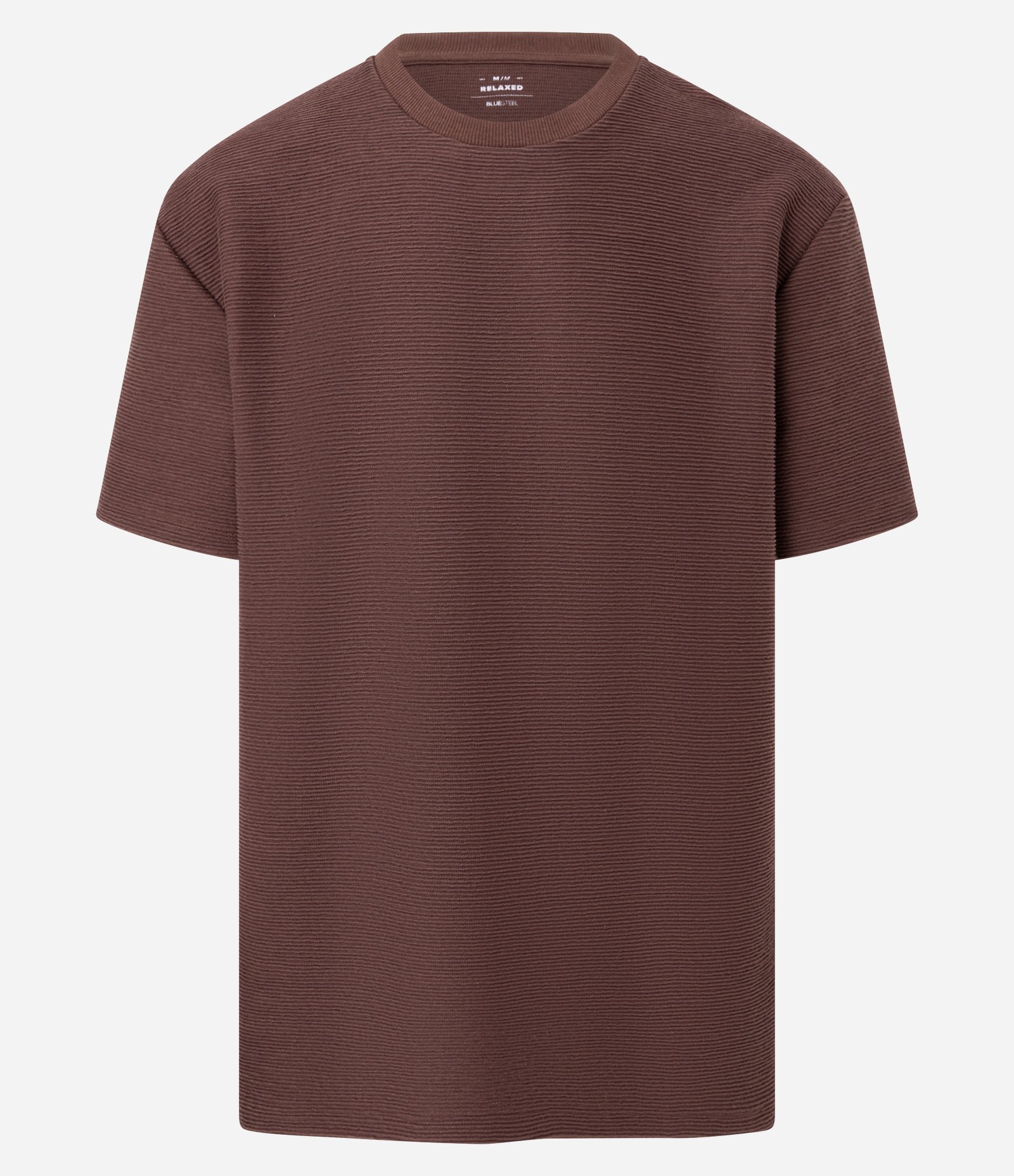 Camiseta Relaxed em Algodão com Textura Marrom 1
