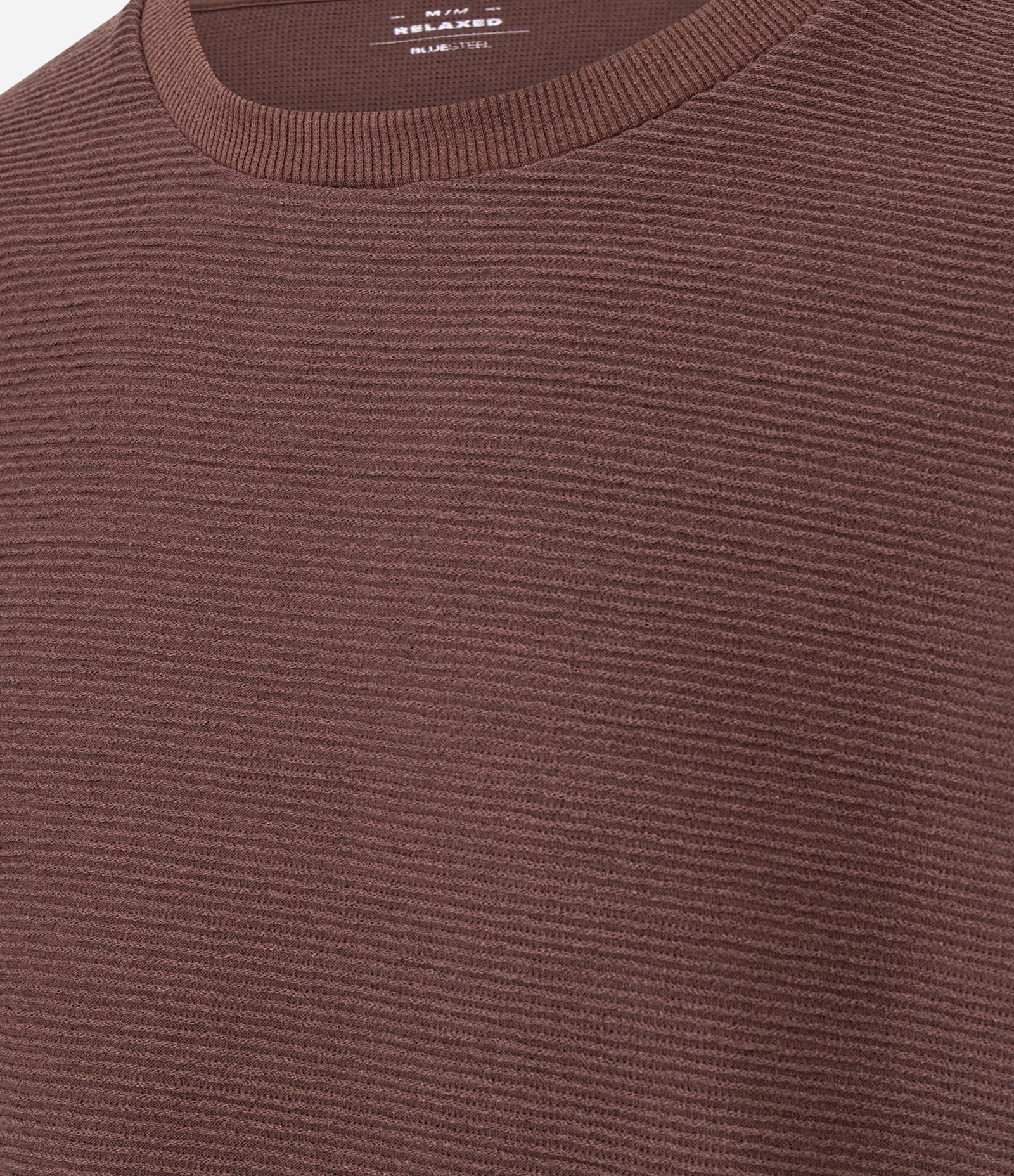 Camiseta Relaxed em Algodão com Textura Marrom 2