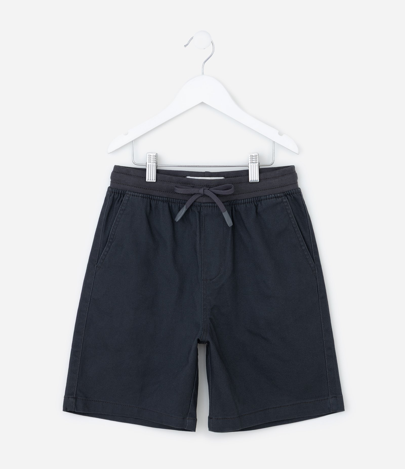 Bermuda Infantil em Sarja com Amarração - Tam 5 a 14 Anos Preto Fosco 1