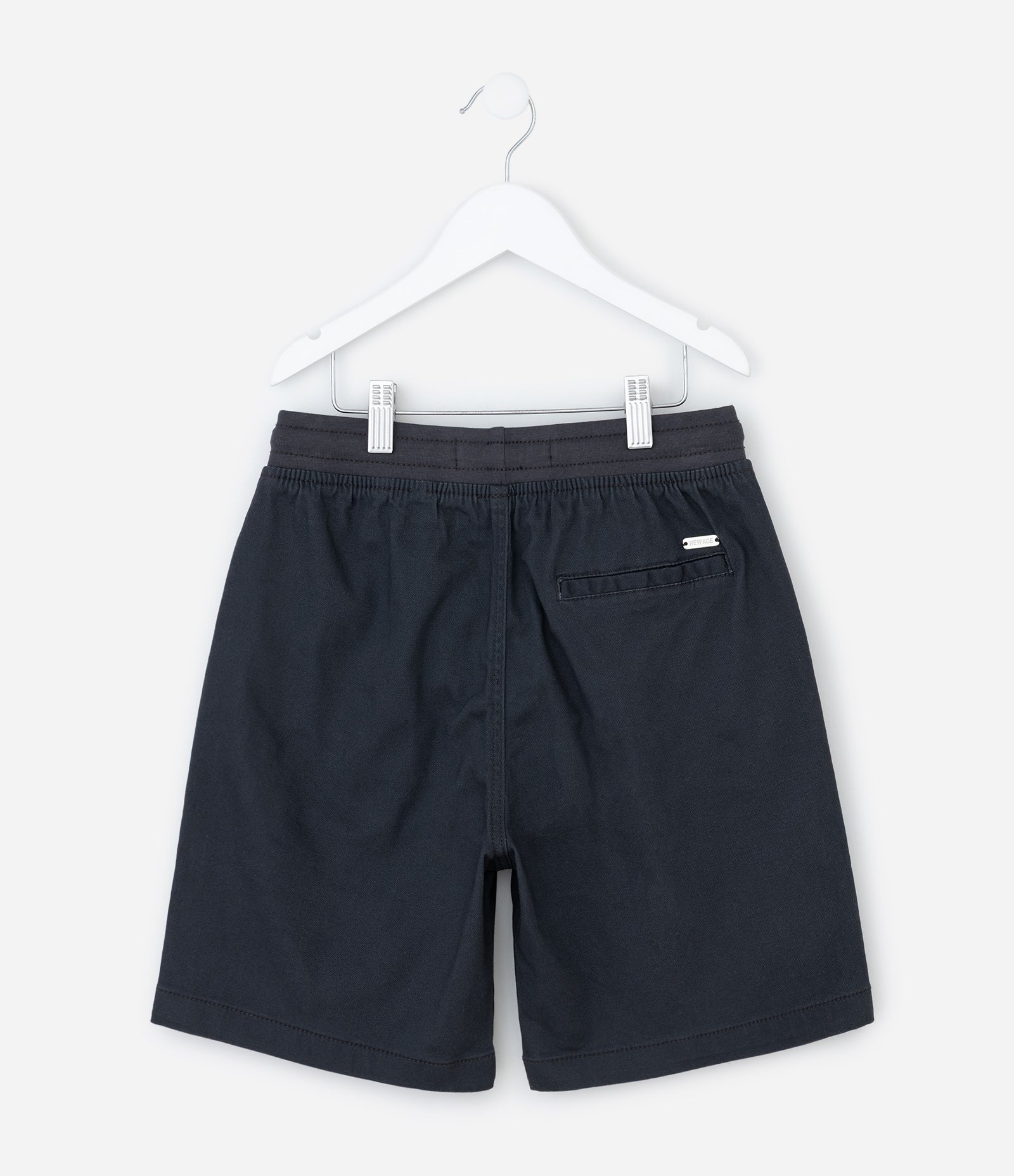 Bermuda Infantil em Sarja com Amarração - Tam 5 a 14 Anos Preto Fosco 2