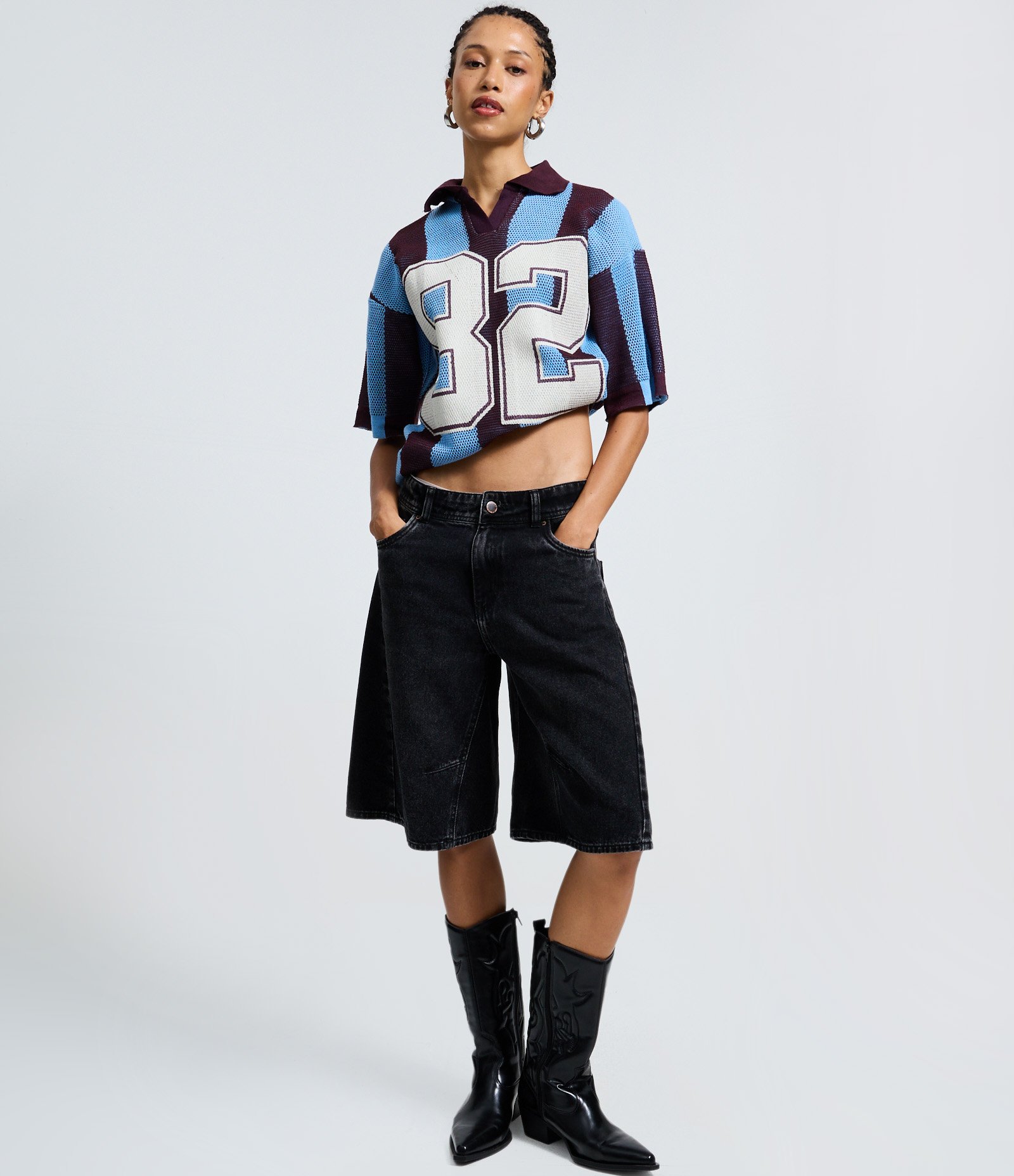 Camiseta Polo em Tricô Sportcore com Lettering 82 Azul 2