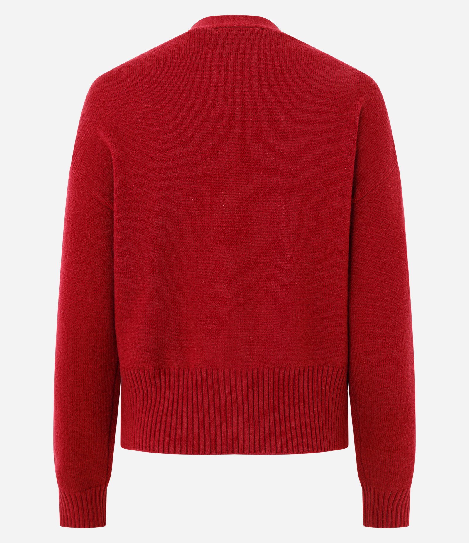 Cardigan em Tricô com Flor Aplicada no Ombro Vermelho 3