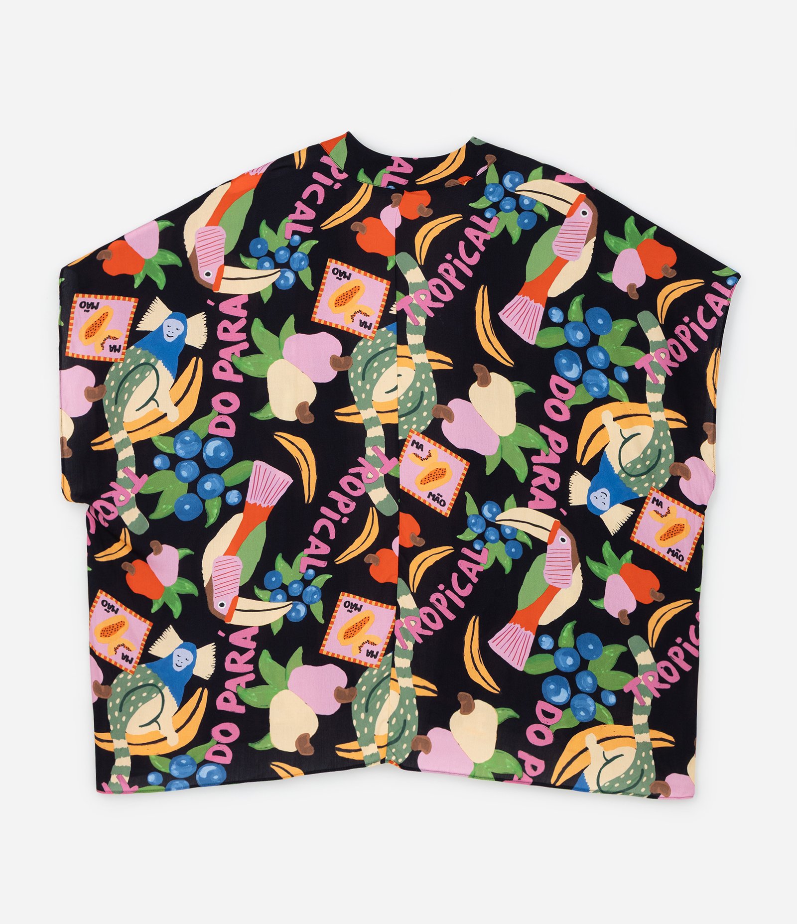 Kimono Alongado em Chalis com Estampa Tropical Curve & Plus Size Multicores 2