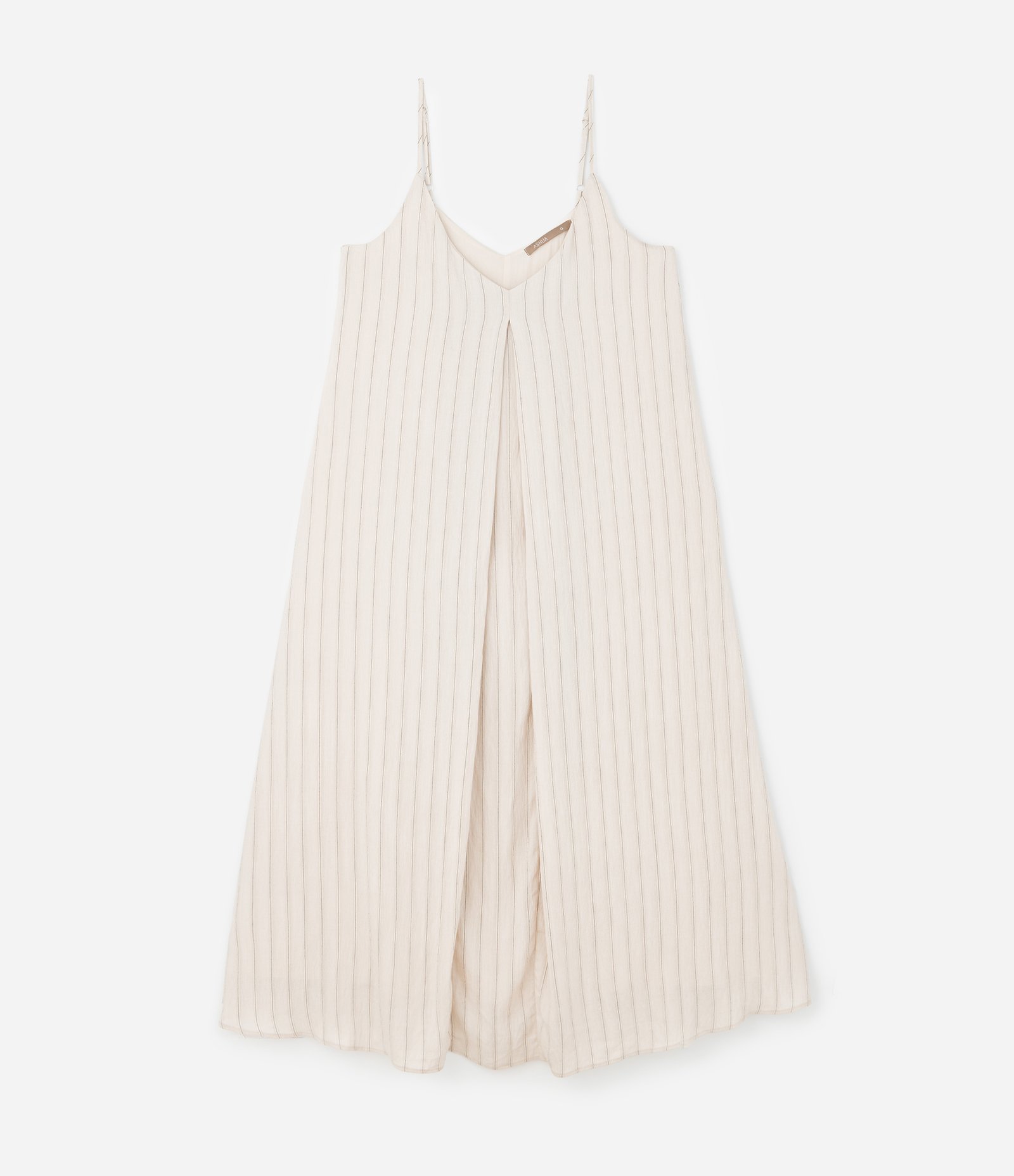 Vestido em Viscose com Prega Frontal e Forro Curve & Plus Size Bege 1