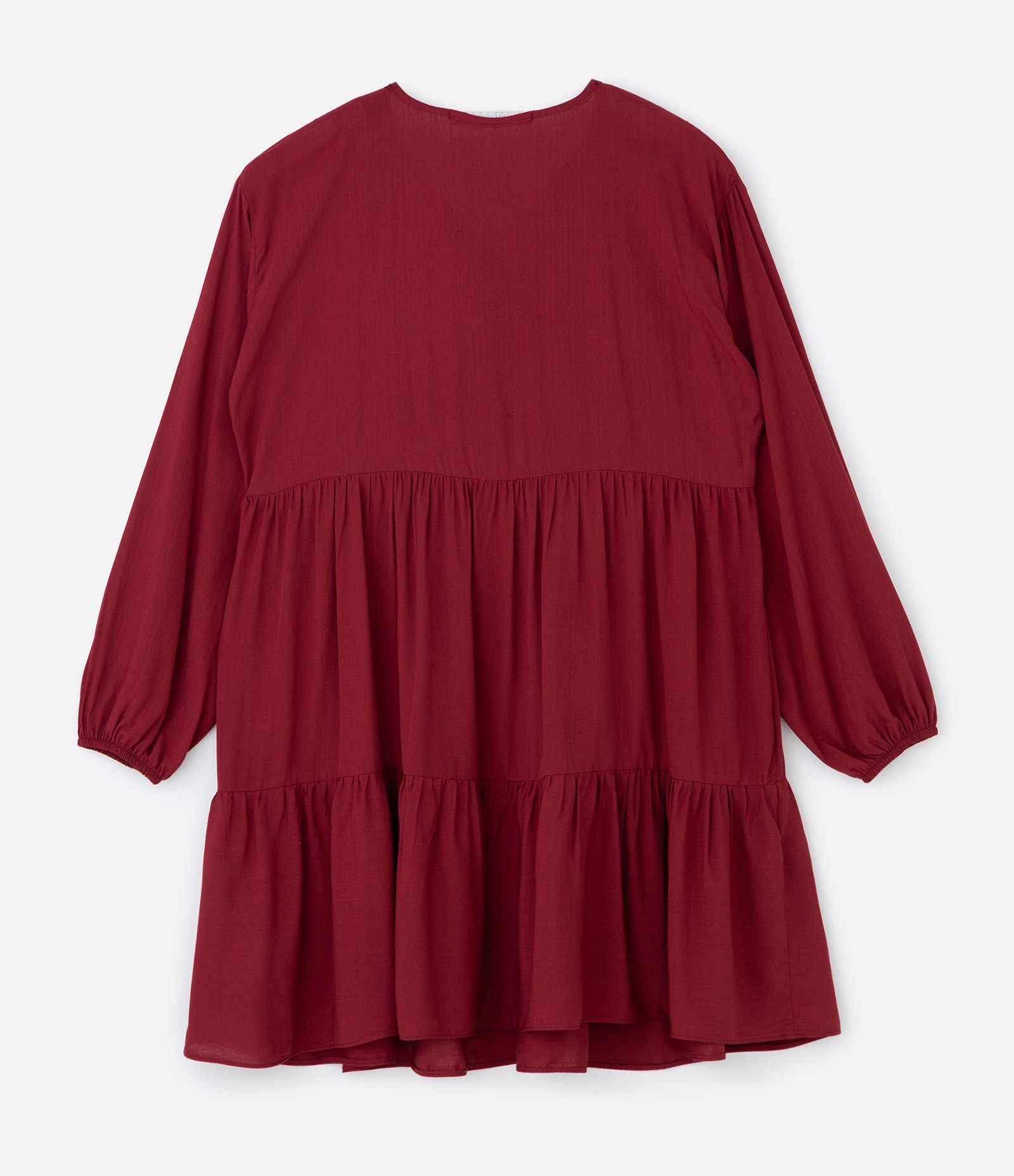 Vestido Curto com Textura Franzida Curve & Plus Size Vermelho 2