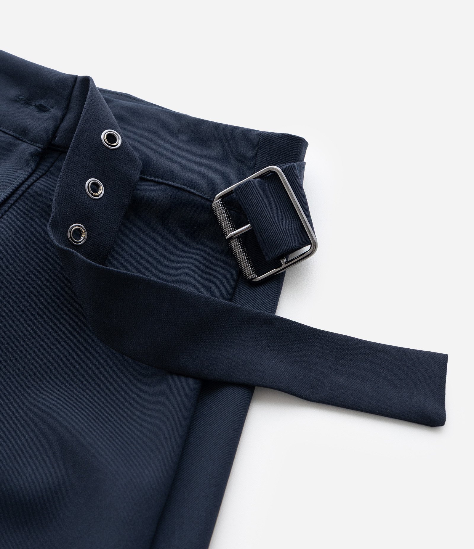 Saia Midi Alfaiatada com Fivela Lateral Curve & Plus Size Azul 4