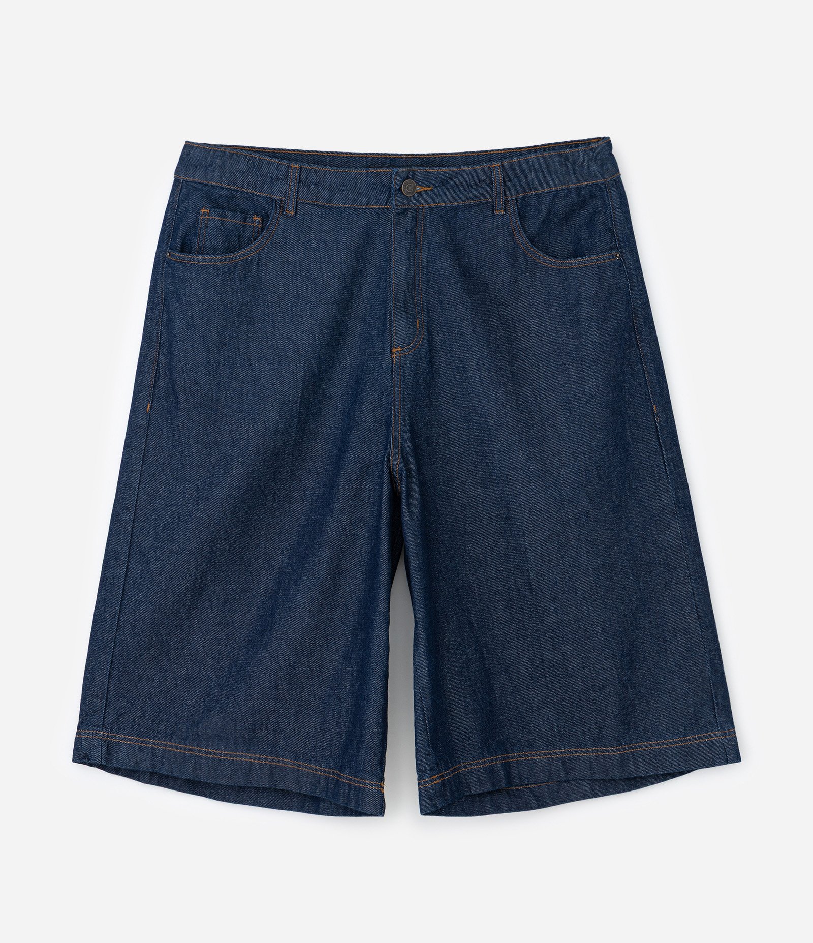 Bermuda Jorts em Jeans com Bolsos Embutido Curve & Plus Size Azul Escuro 10