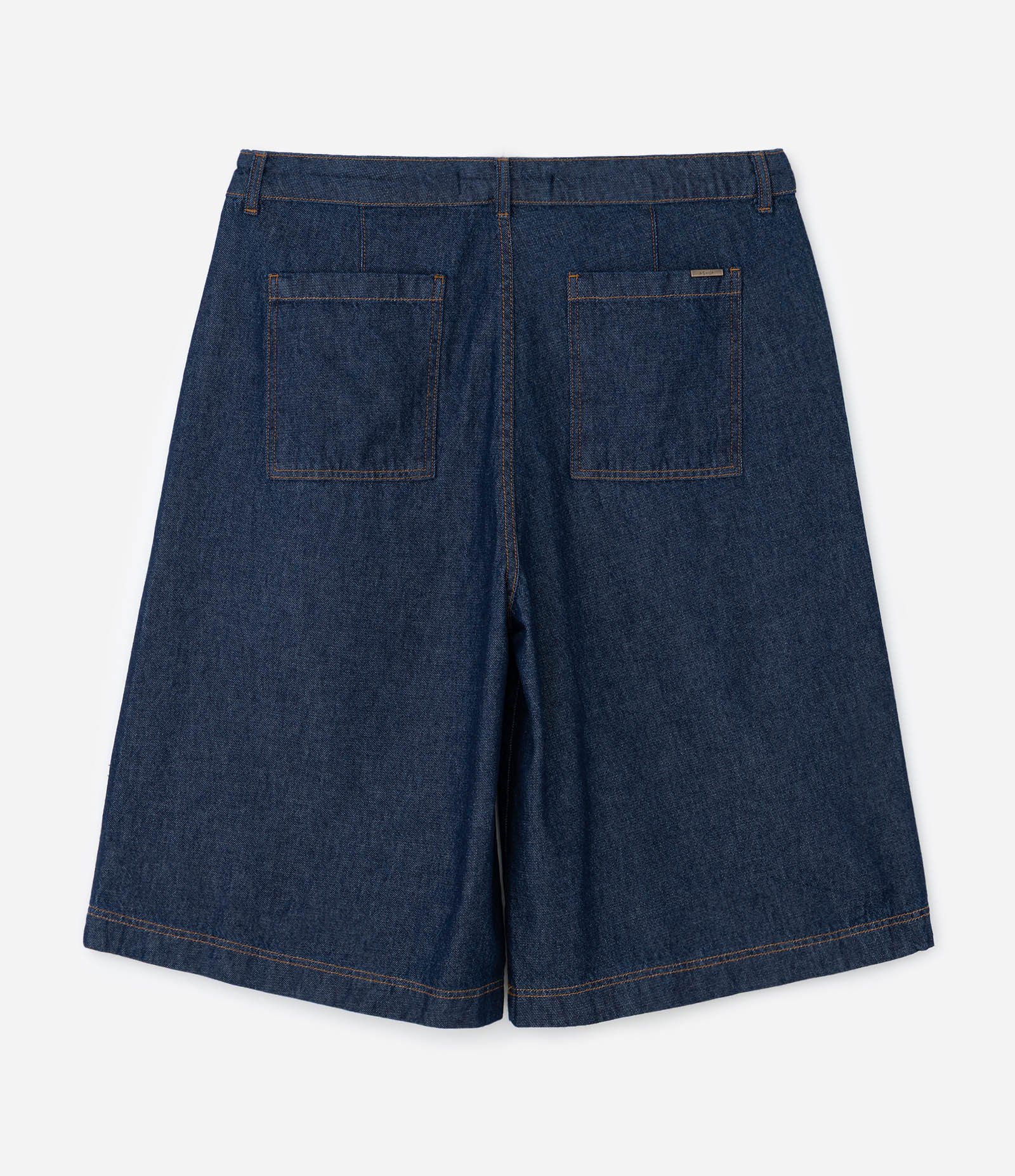 Bermuda Jorts em Jeans com Bolsos Embutido Curve & Plus Size Azul Escuro 11