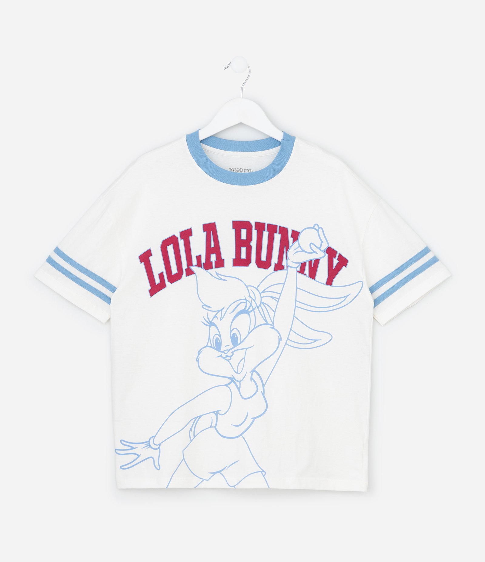 Camiseta Infantil College em Algodão Estampa Lola Bunny - Tam 7 a 16 Anos Branco 1