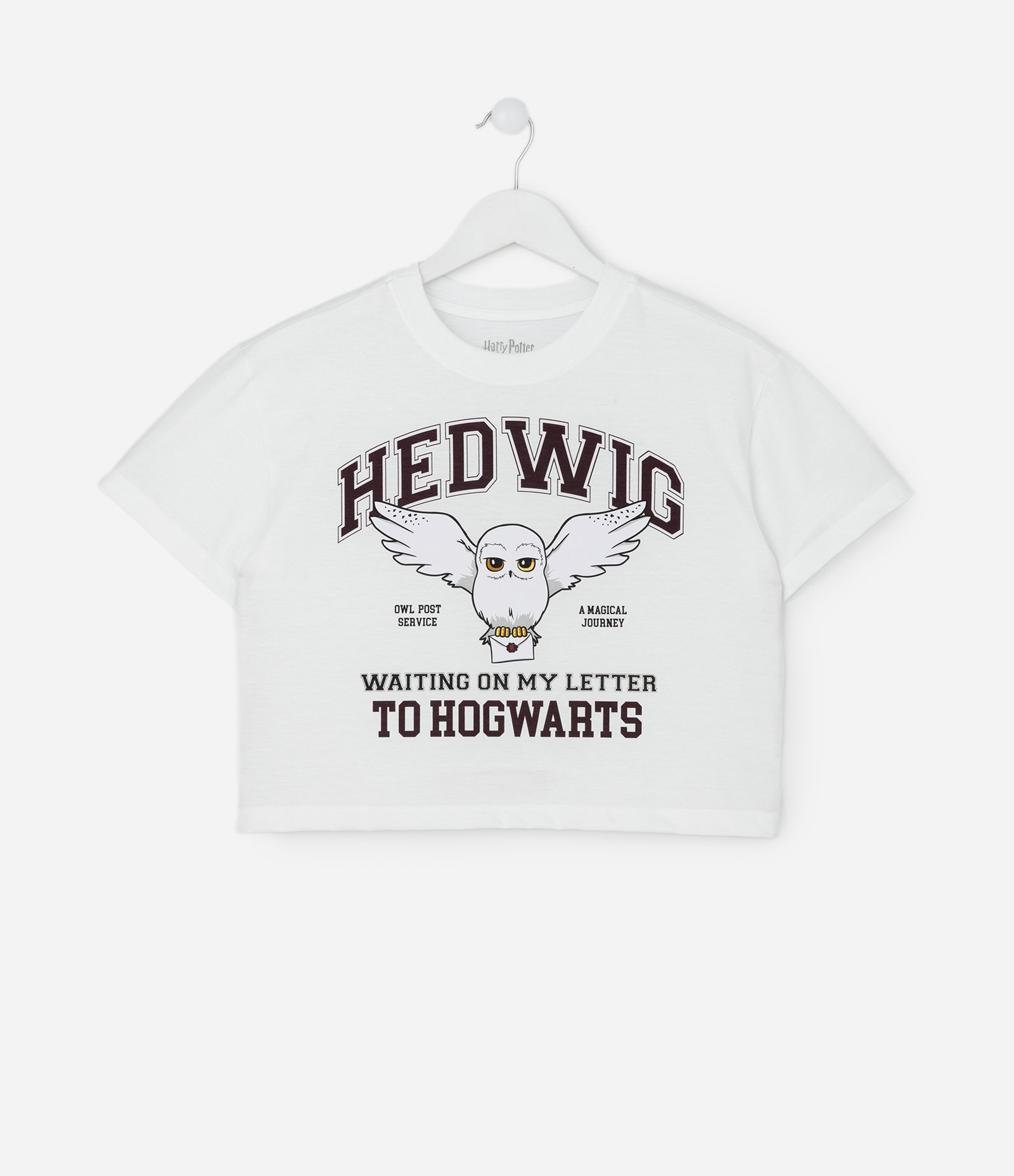 Camiseta Relaxed Infantil com Estampa Coruja Edwiges – Tam 5 a 16 Anos Branco 1