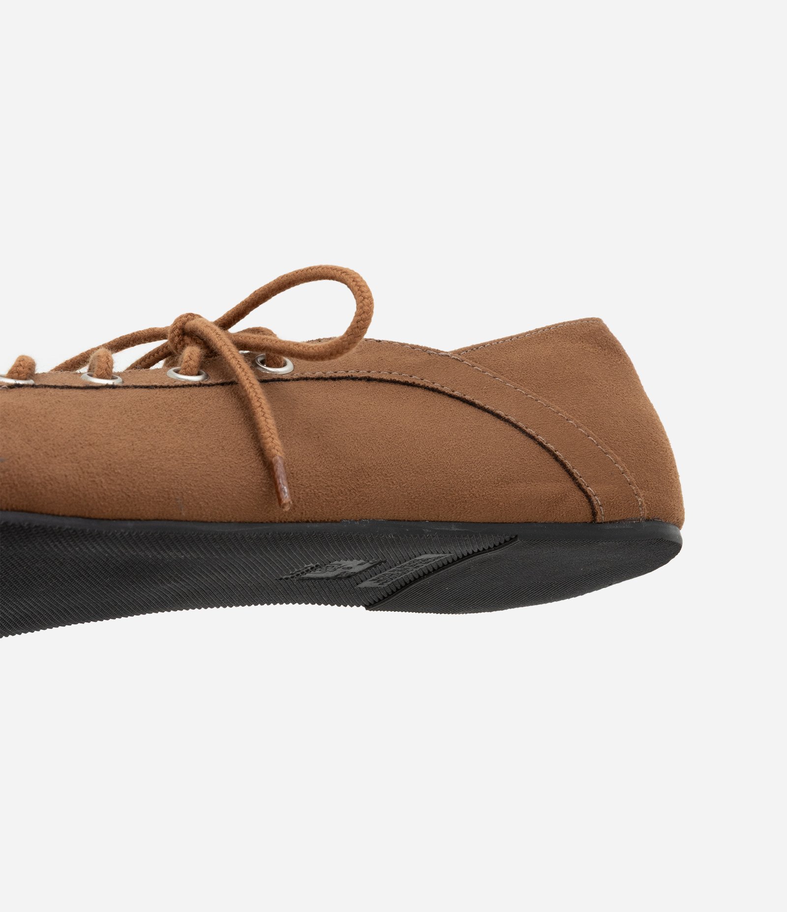 Sapatilha com Efeito Camurça e Amarração Marrom 4