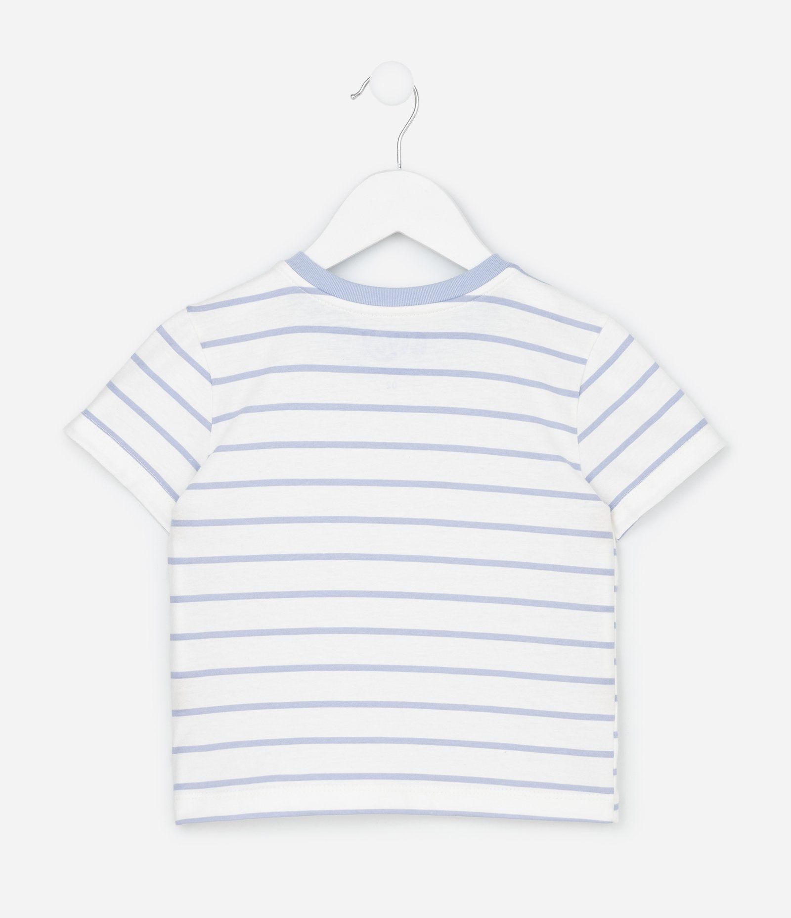 Camiseta Infantil com Listras e Estampa Bordada Bluey - Tam 1 a 8 anos Branco 2